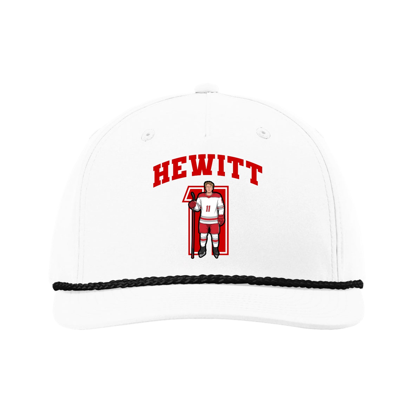 Five-Panel Classic Rope Cap — Number in White
