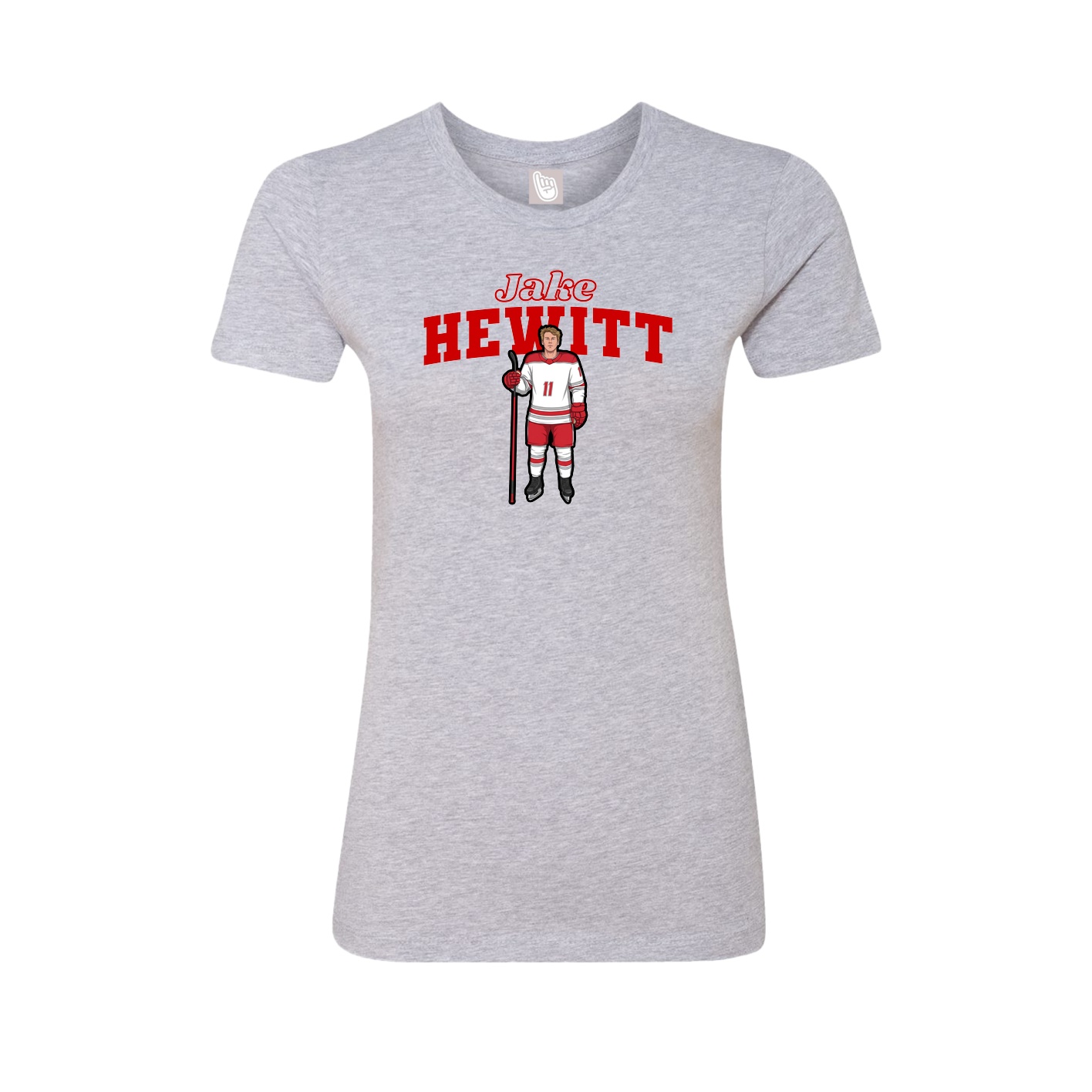 Fitted Women's Tee — Name Arch in Grey