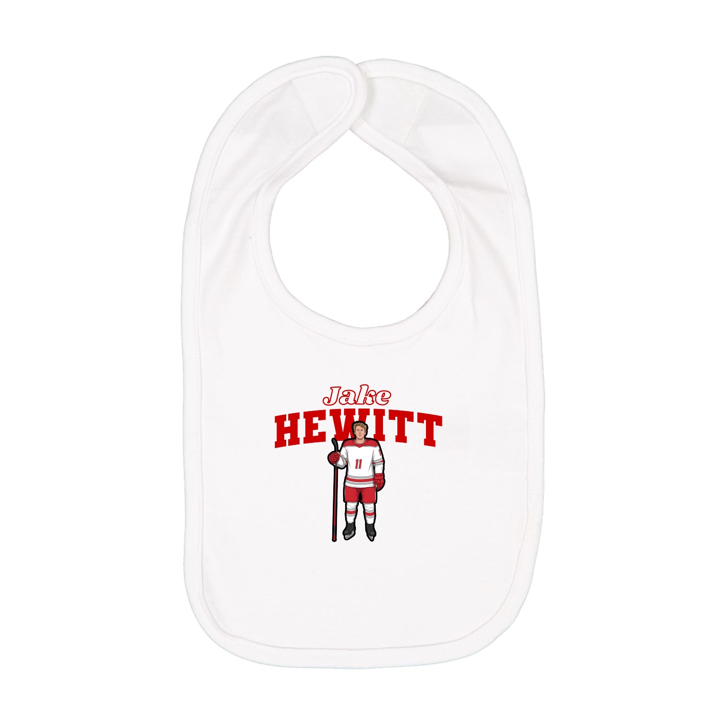 Infant Bib — Name Arch in White