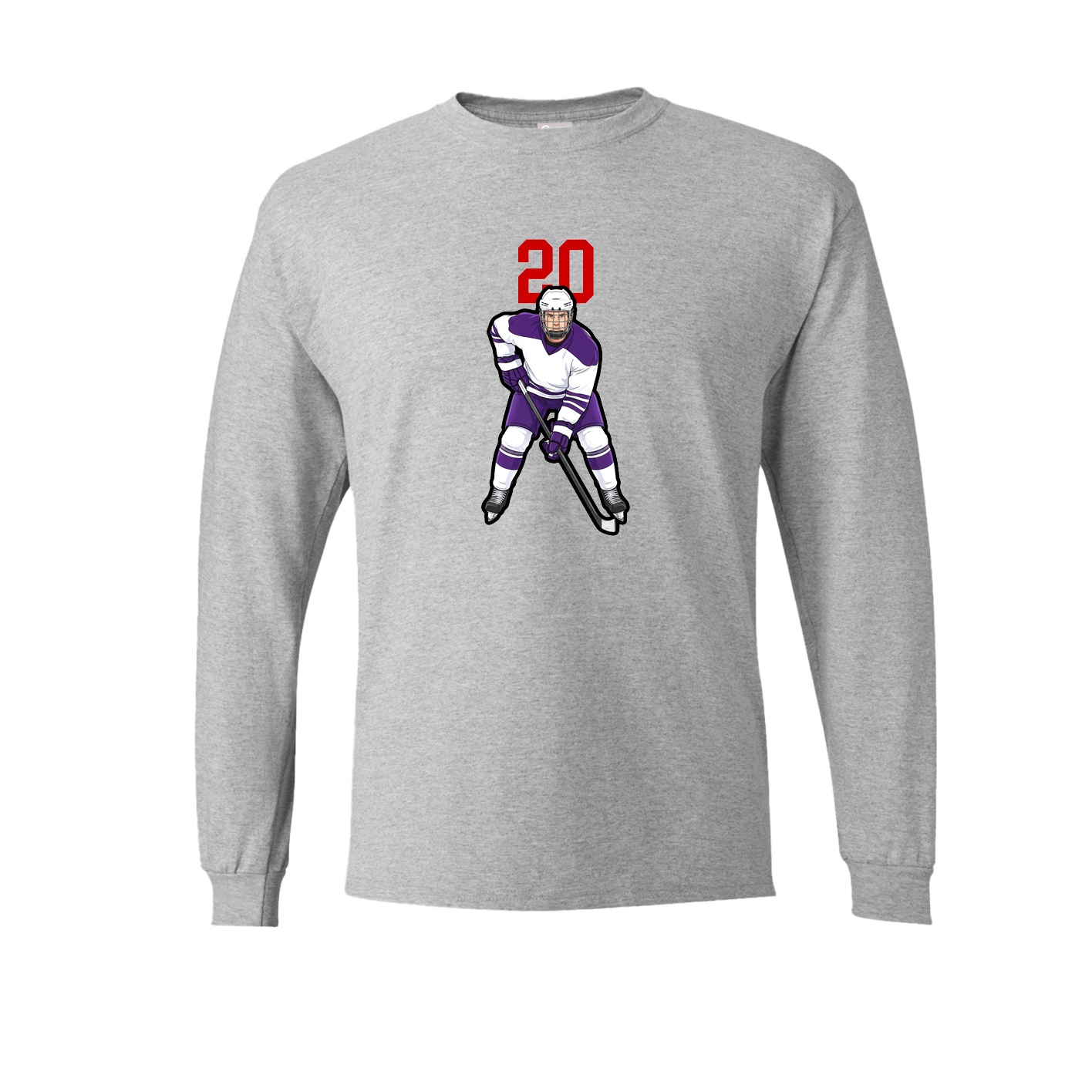 Long Sleeve Tee — Number Top in Grey