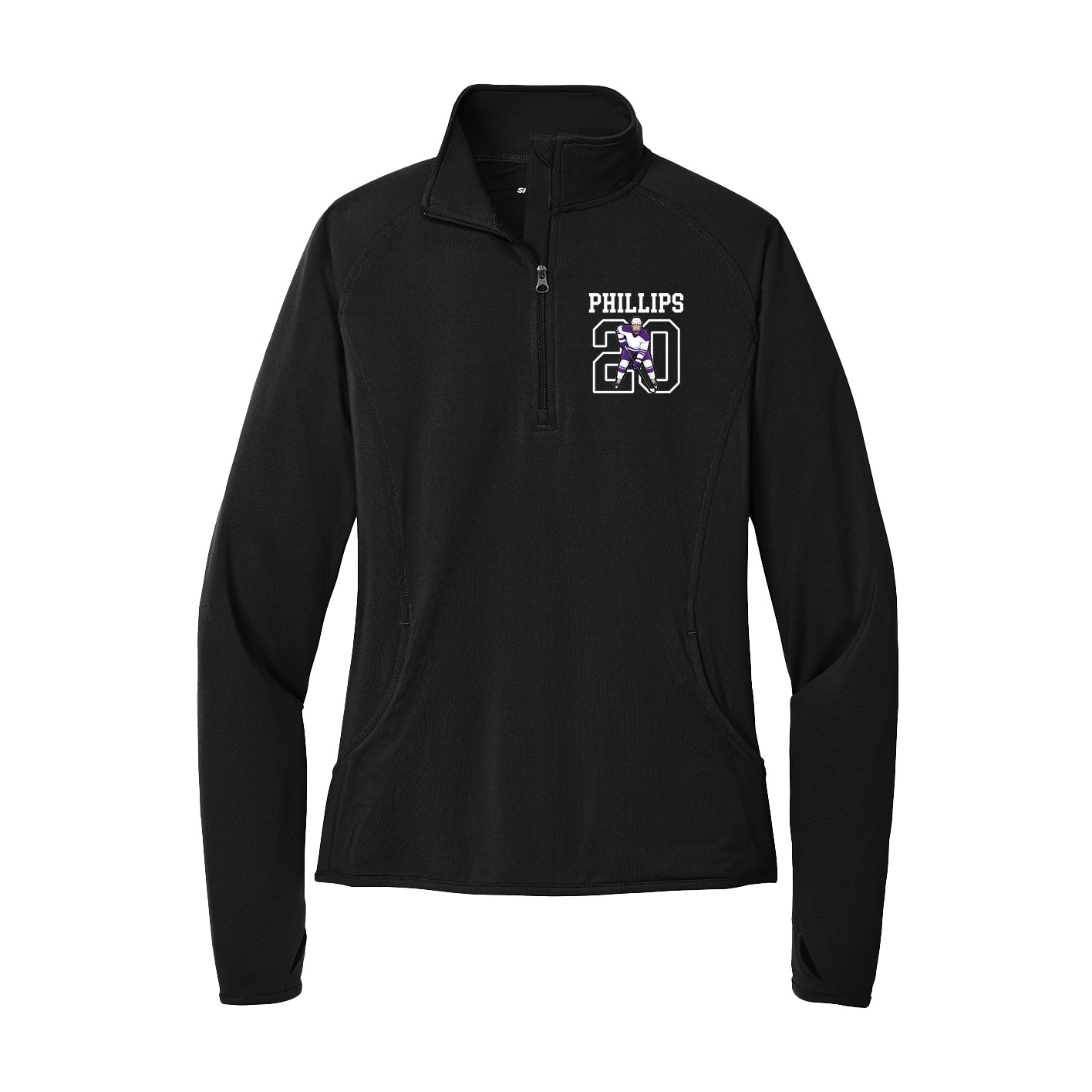 Women's Q-Zip Pullover — Shirsey in Black