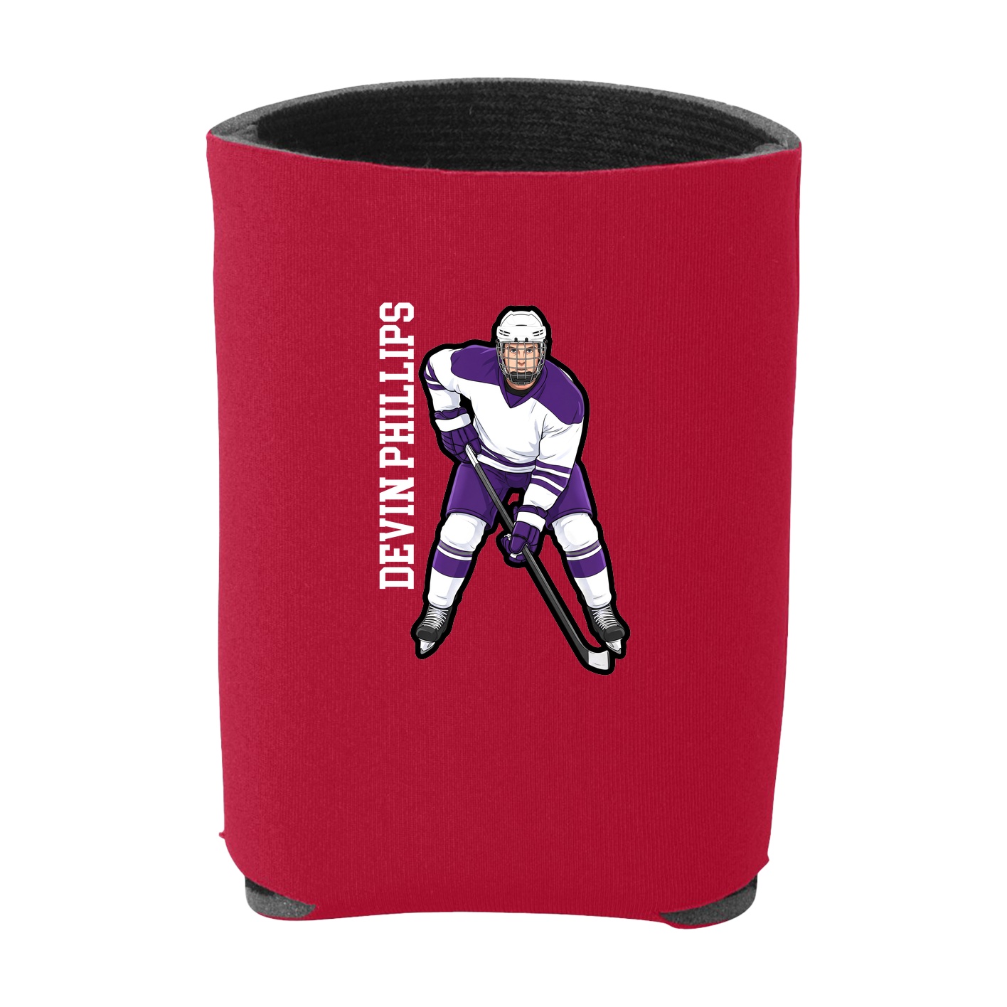 Can Holder — Name Vertical in Red