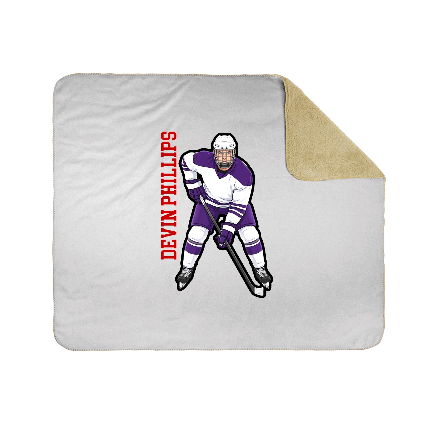 Throw Blanket — Name Vertical in White