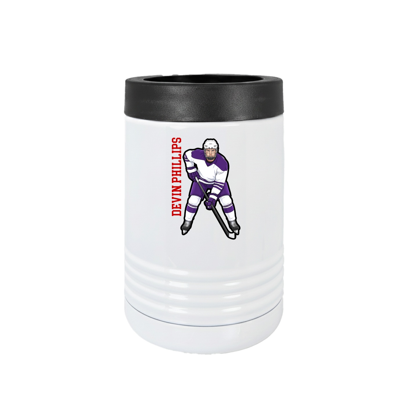Beverage Holder — Name Vertical in White