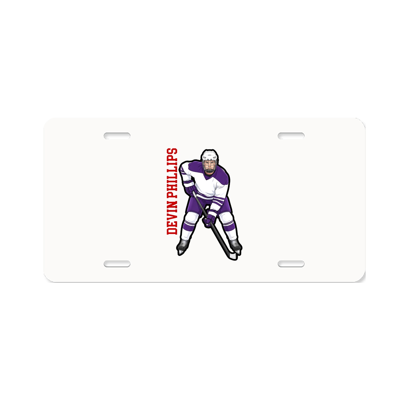 License Plate — Name Vertical in Classic