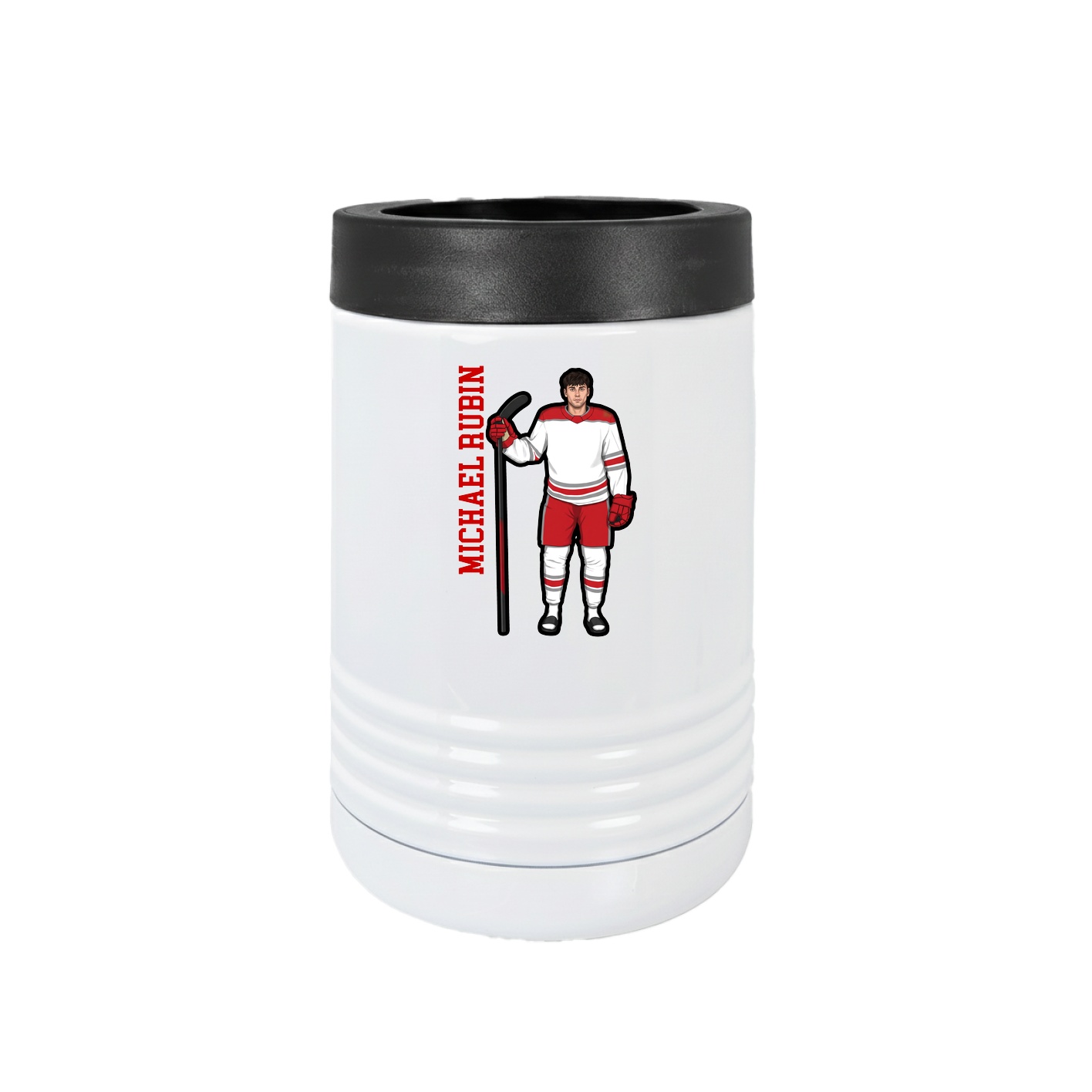 Beverage Holder — Name Vertical in White