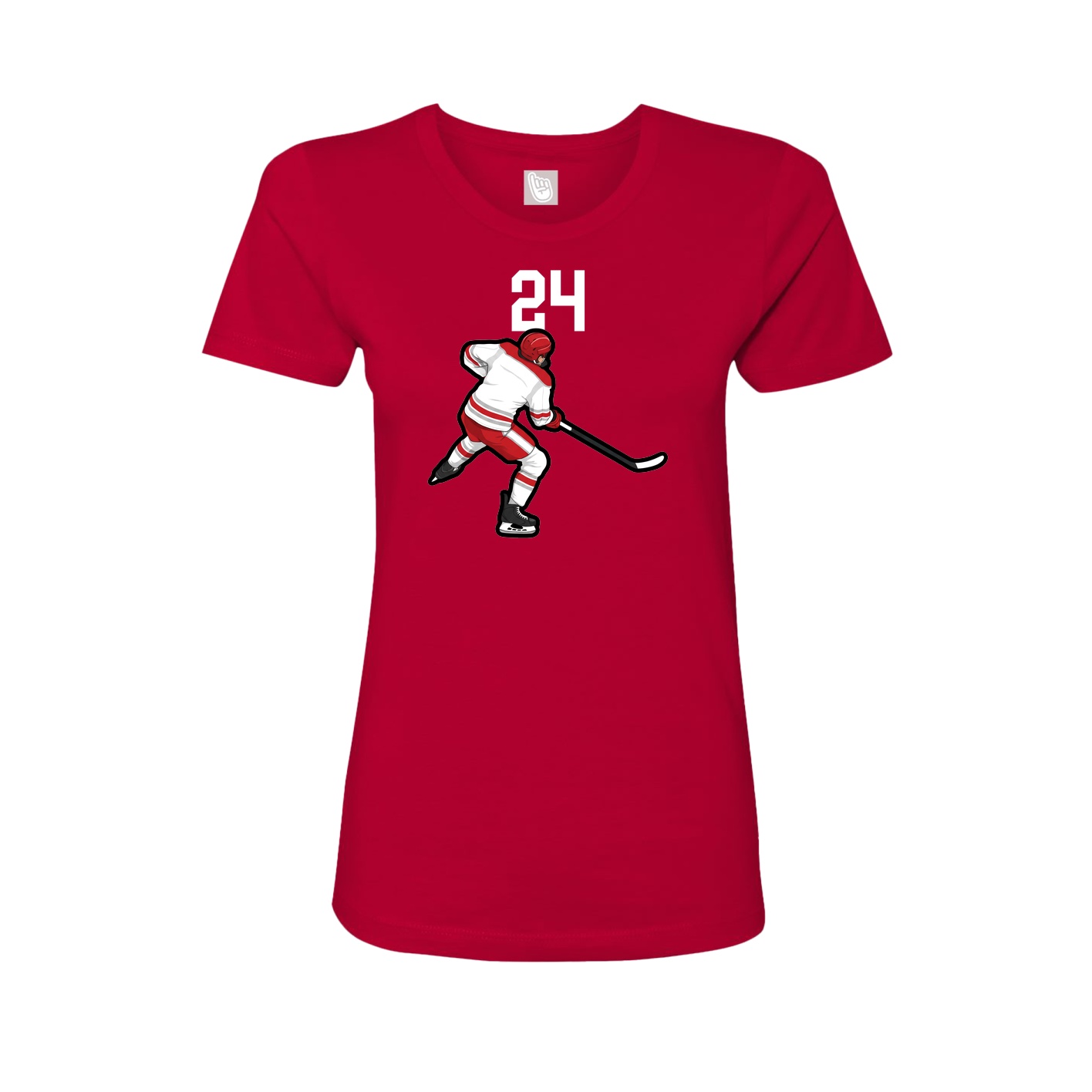 Fitted Women's Tee — Number Top in Red