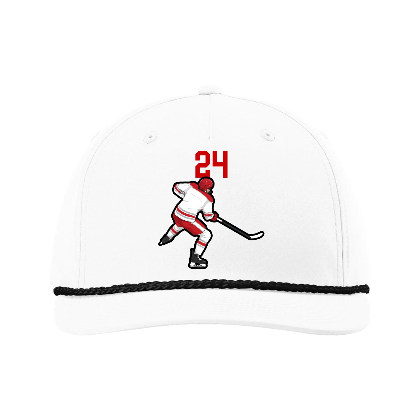 Five-Panel Classic Rope Cap — Number Top in White