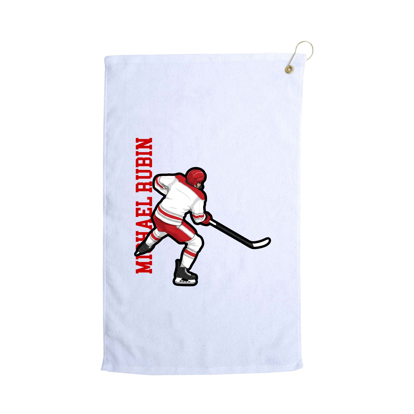 Golf Towel — Name Vertical in White