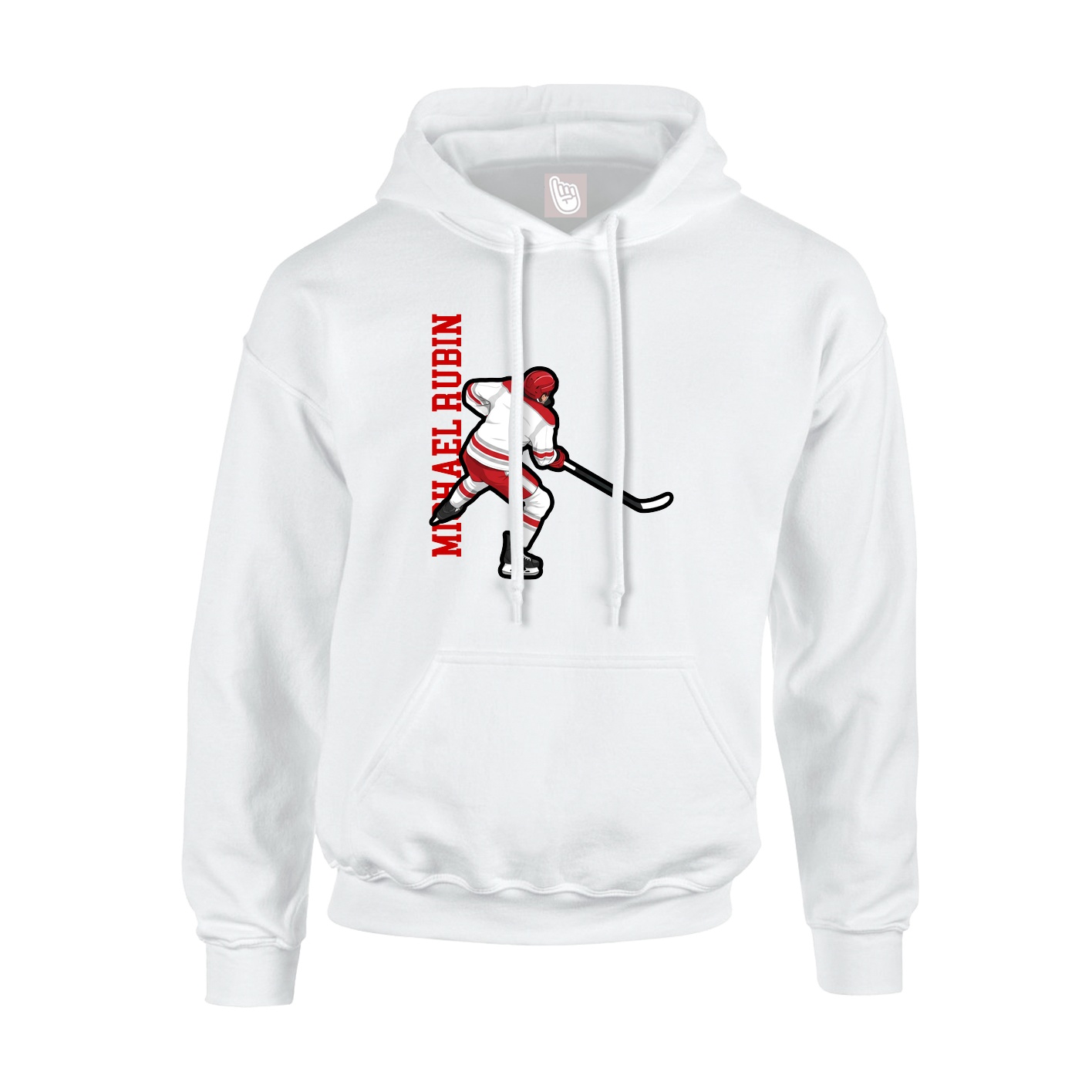 Youth Hoodie — Name Vertical in White