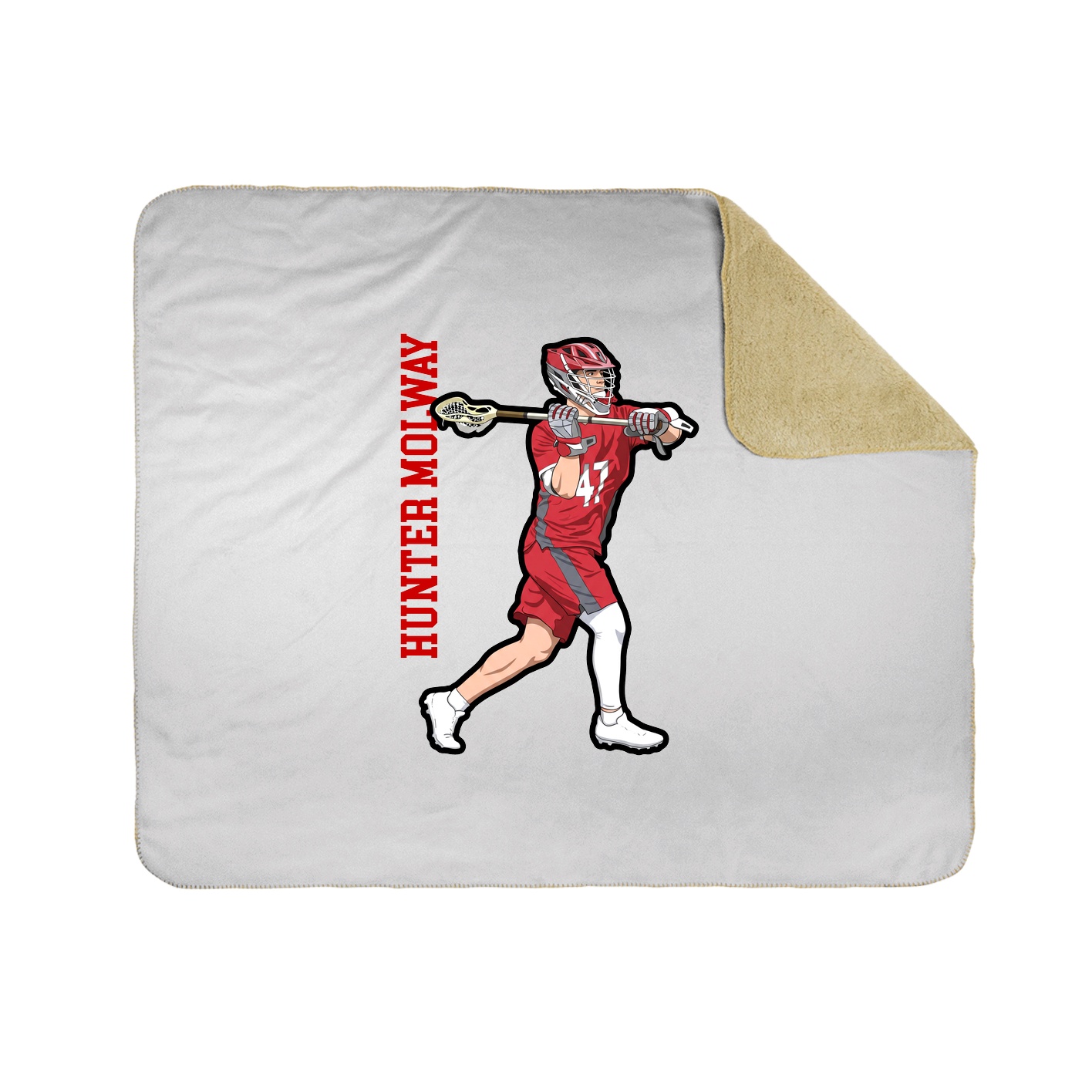 Throw Blanket — Name Vertical in White