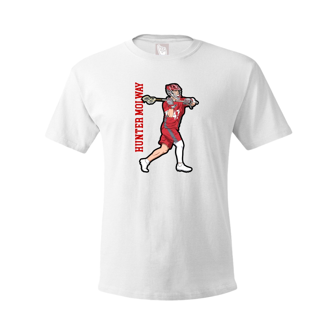 Youth Tee — Name Vertical in White