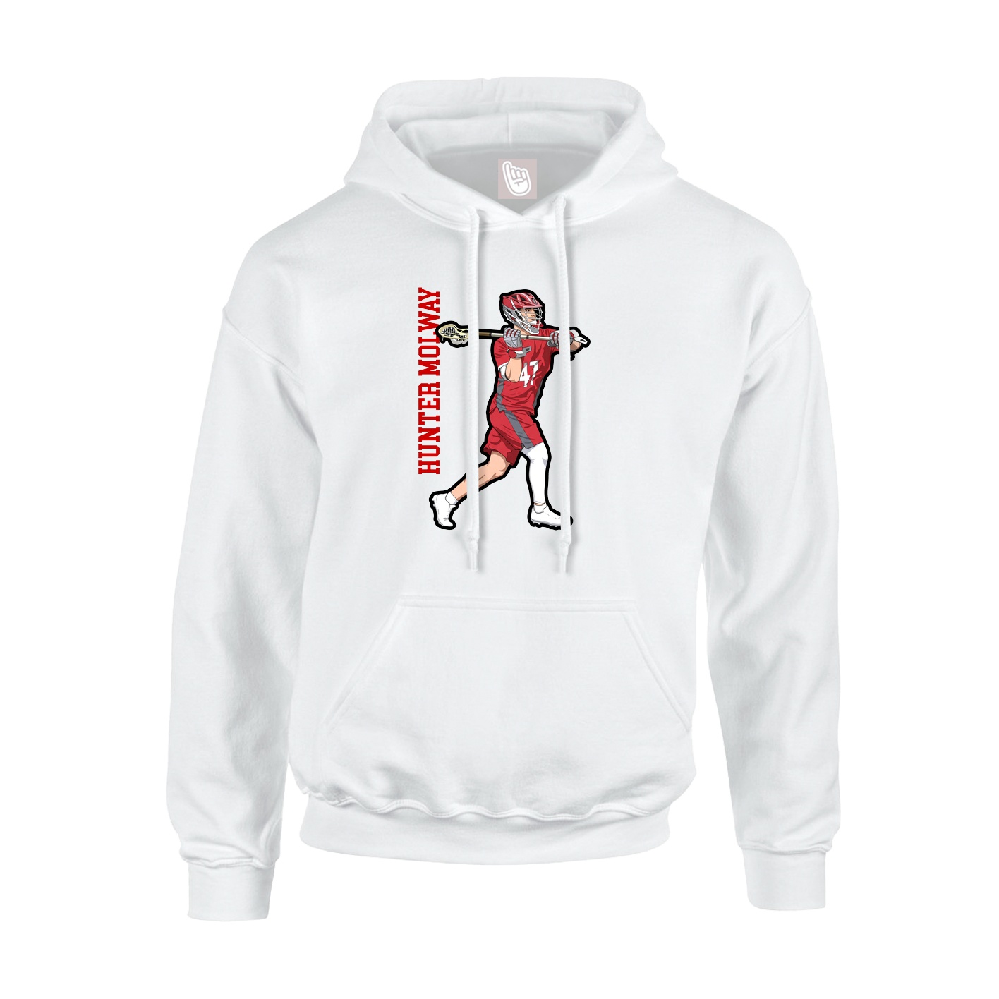 Youth Hoodie — Name Vertical in White