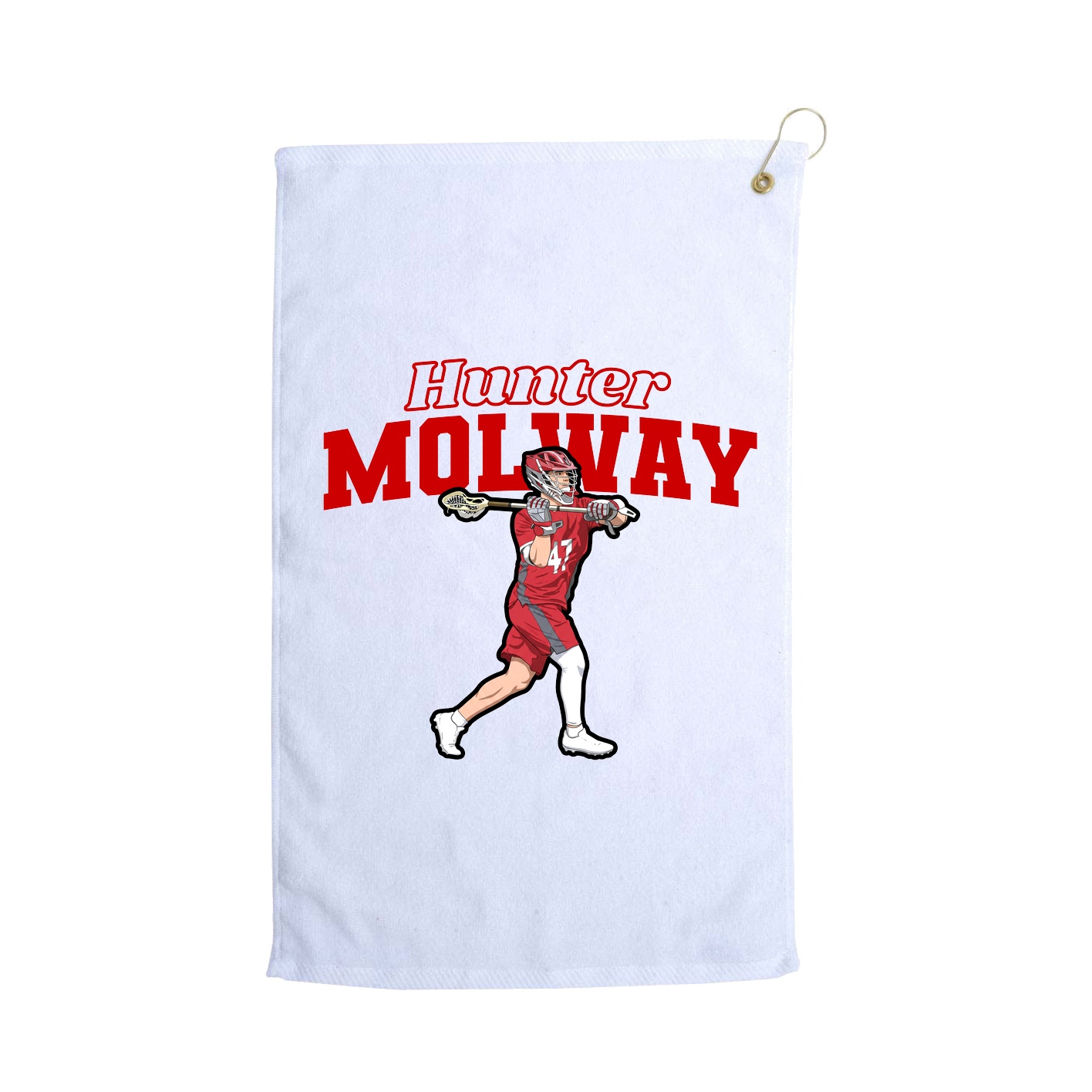 Golf Towel — Name Arch in White