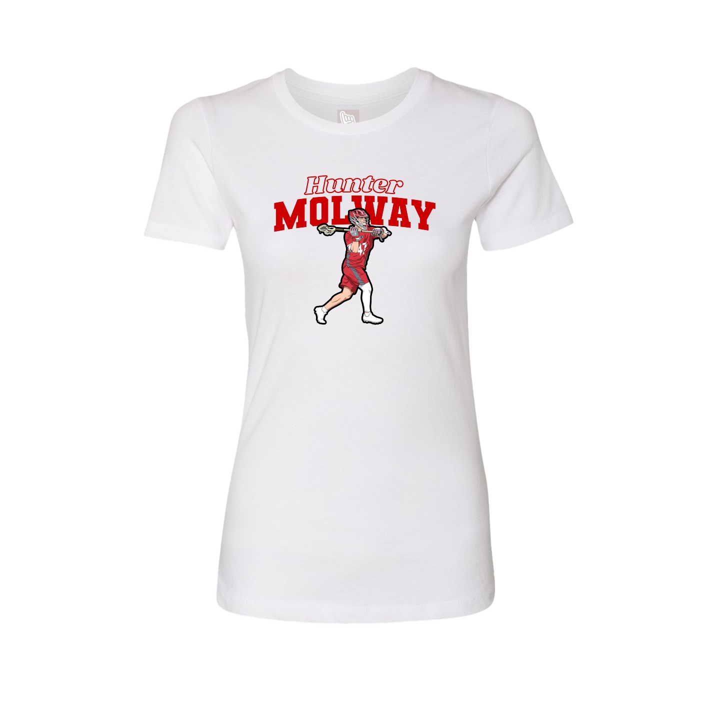 Womens Tee — Name Arch in White
