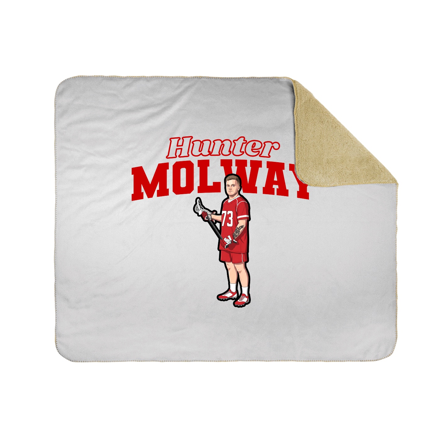 Throw Blanket — Name Arch in White