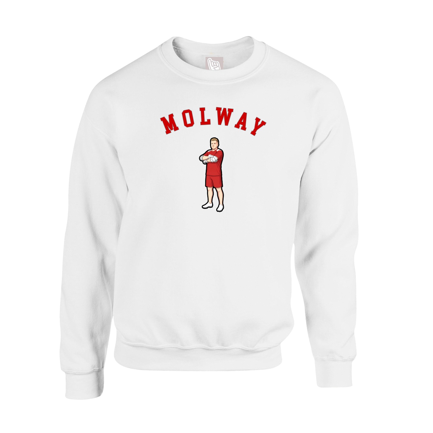 Fleece Crew — Shirsey Arch in White