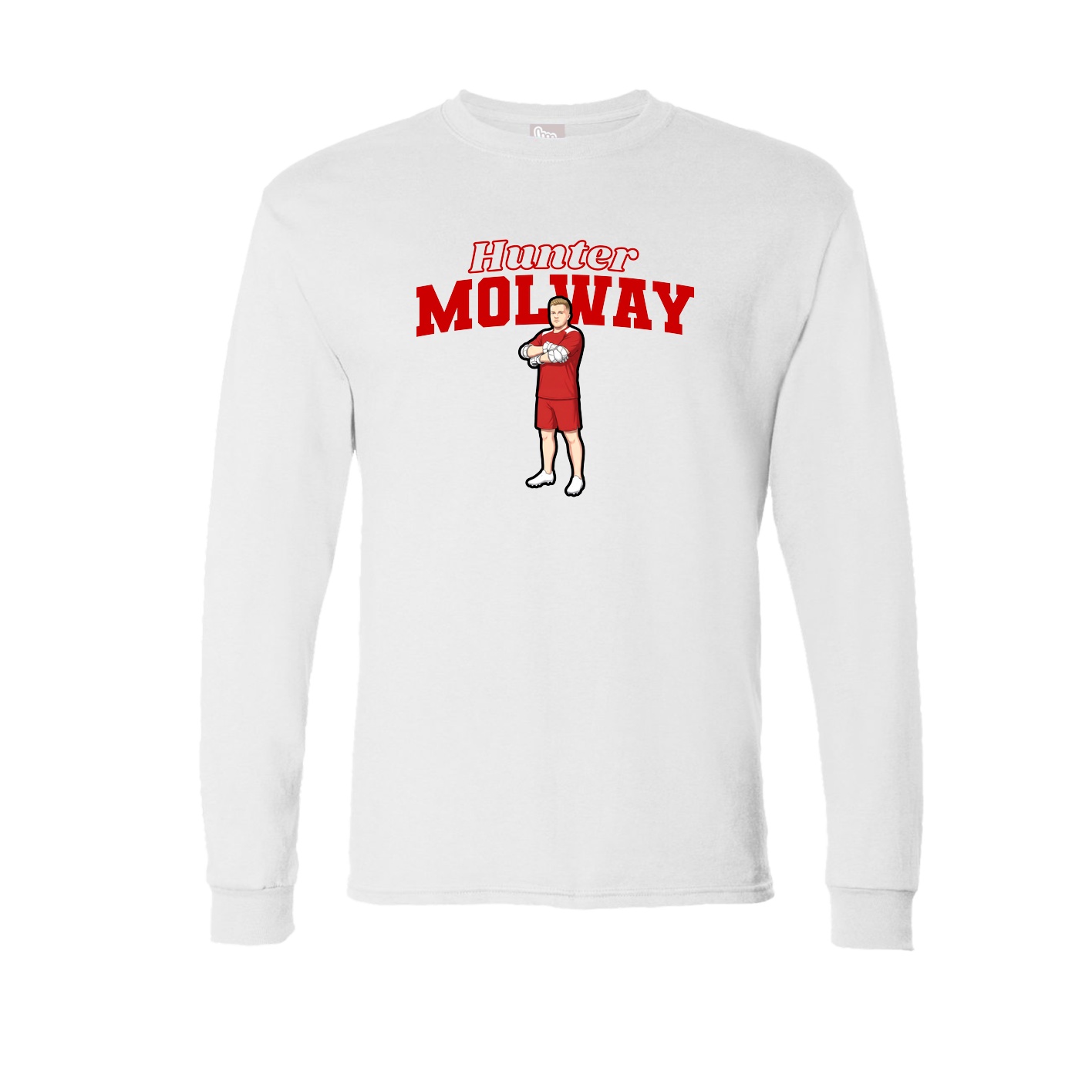 Long Sleeve Tee — Name Arch in White