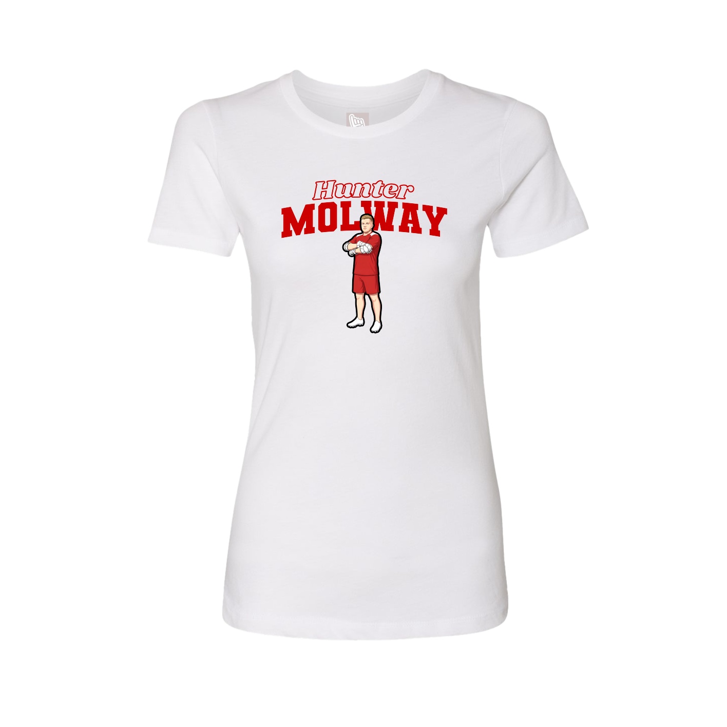Womens Tee — Name Arch in White