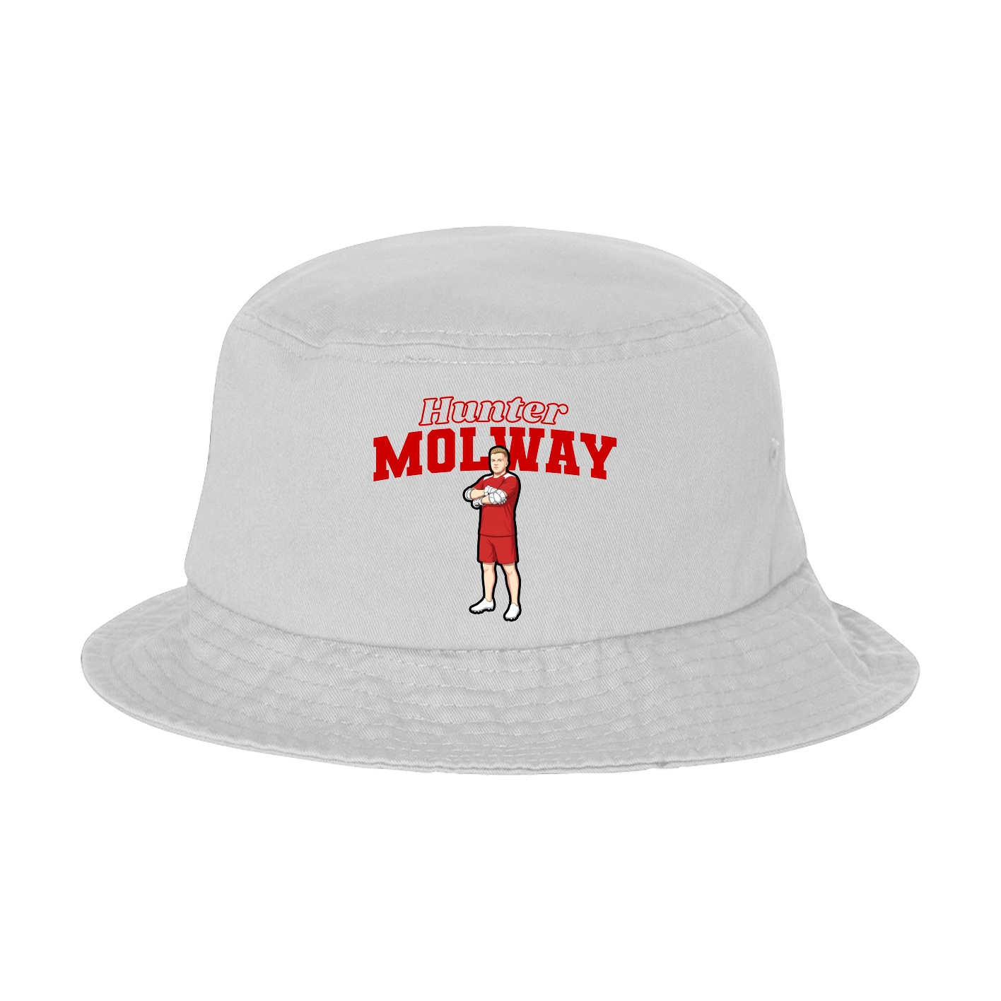 Bucket Cap — Name Arch in White