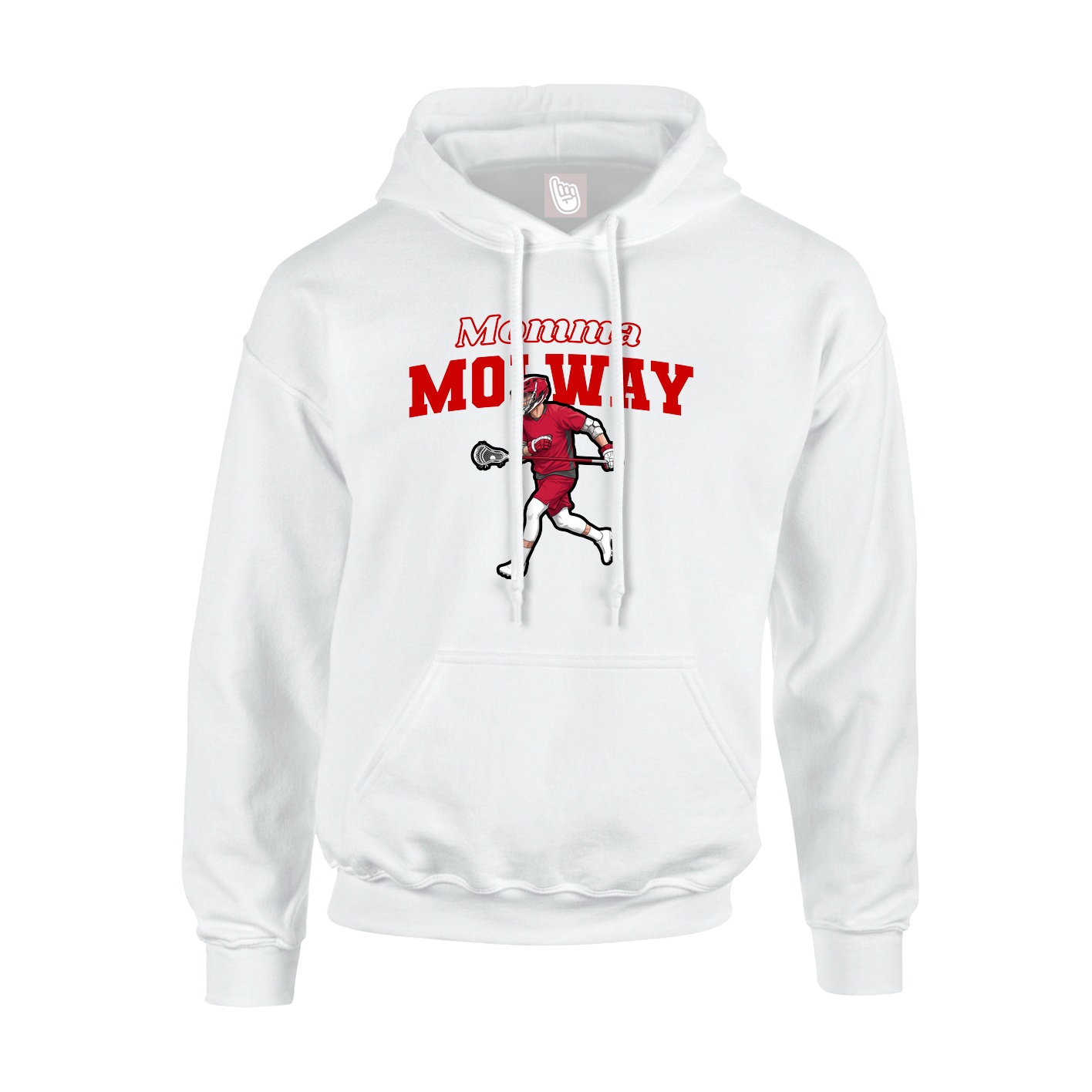Youth Hoodie — Mothers Day Block in White