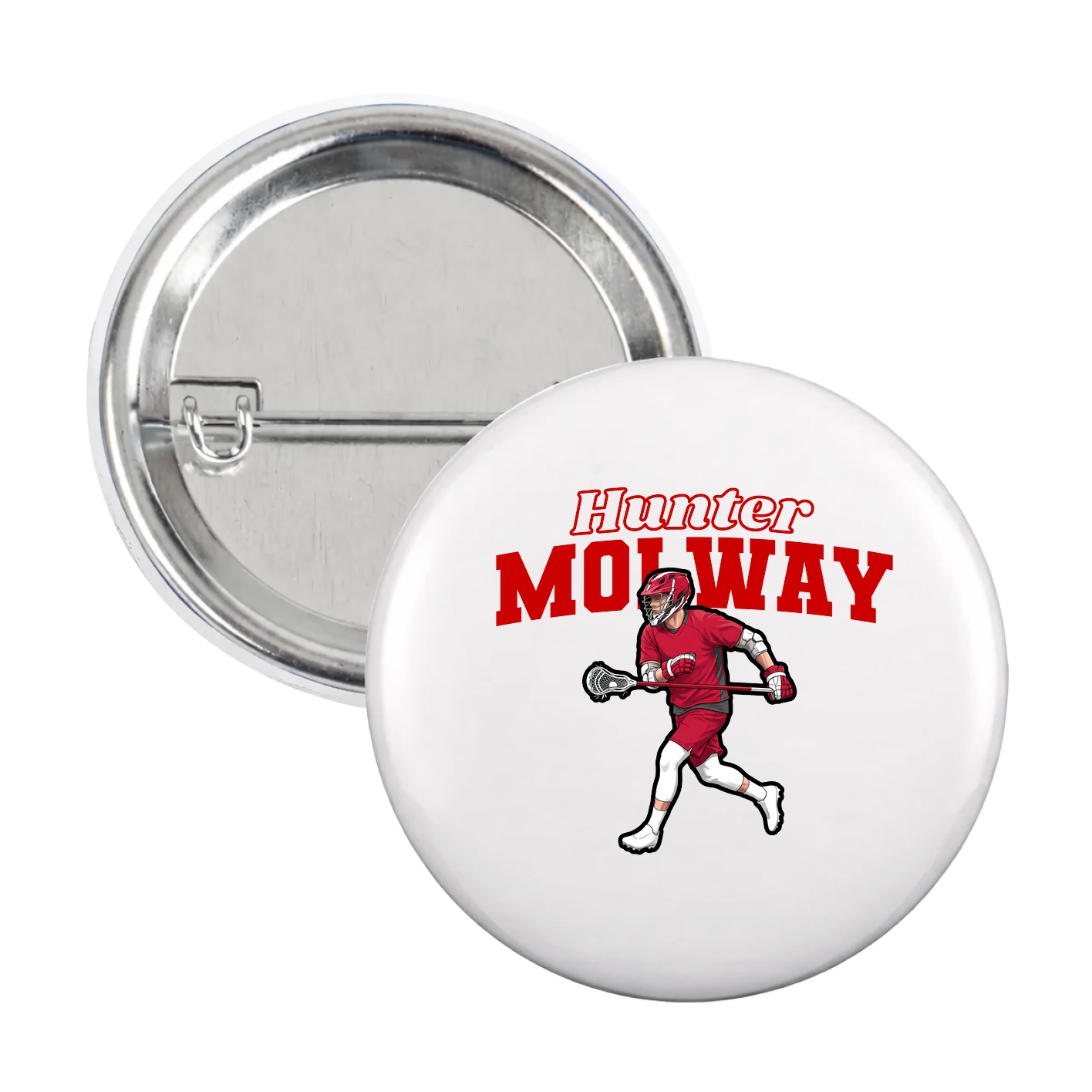 Game Day Button — Name Arch in White