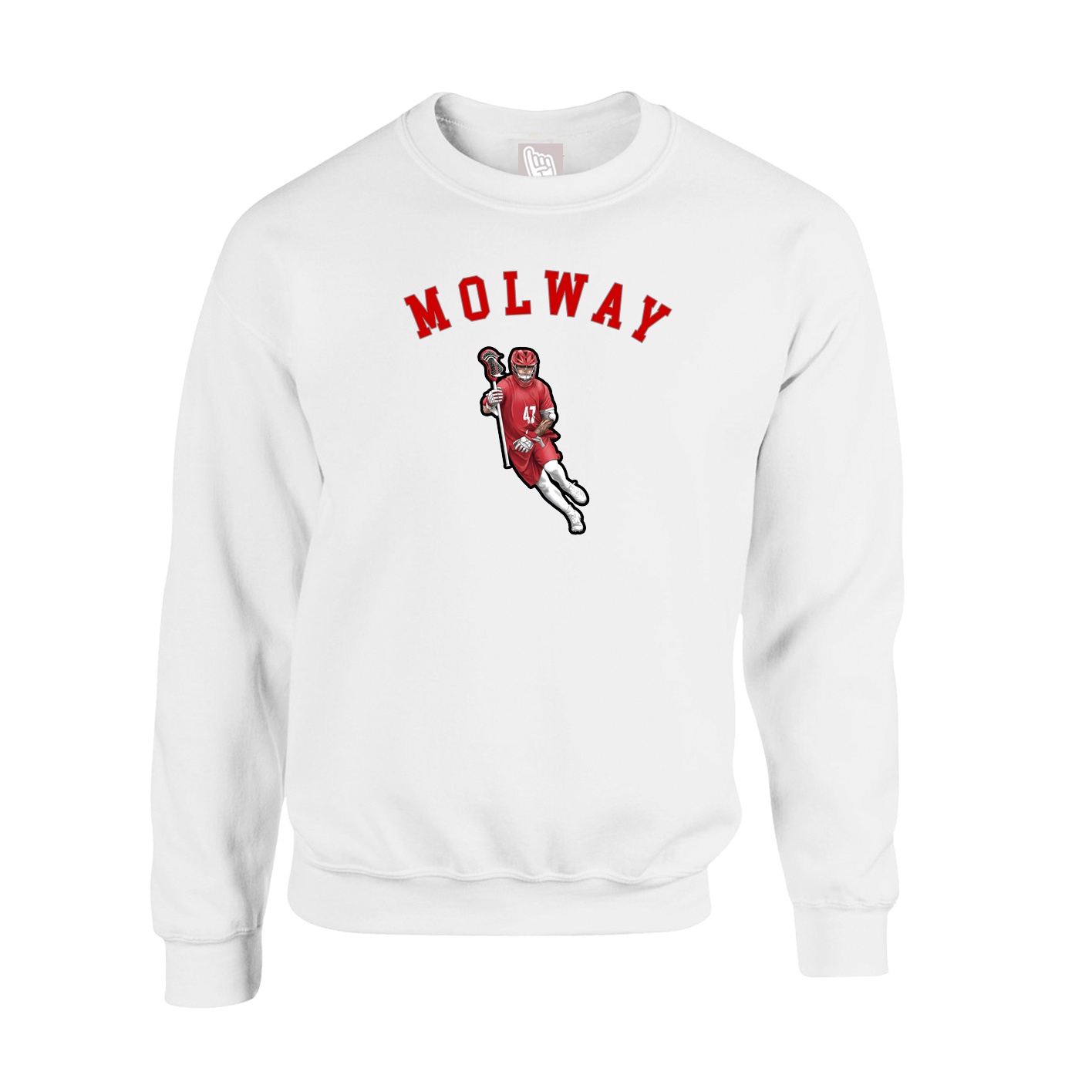Fleece Crew — Shirsey Arch in White