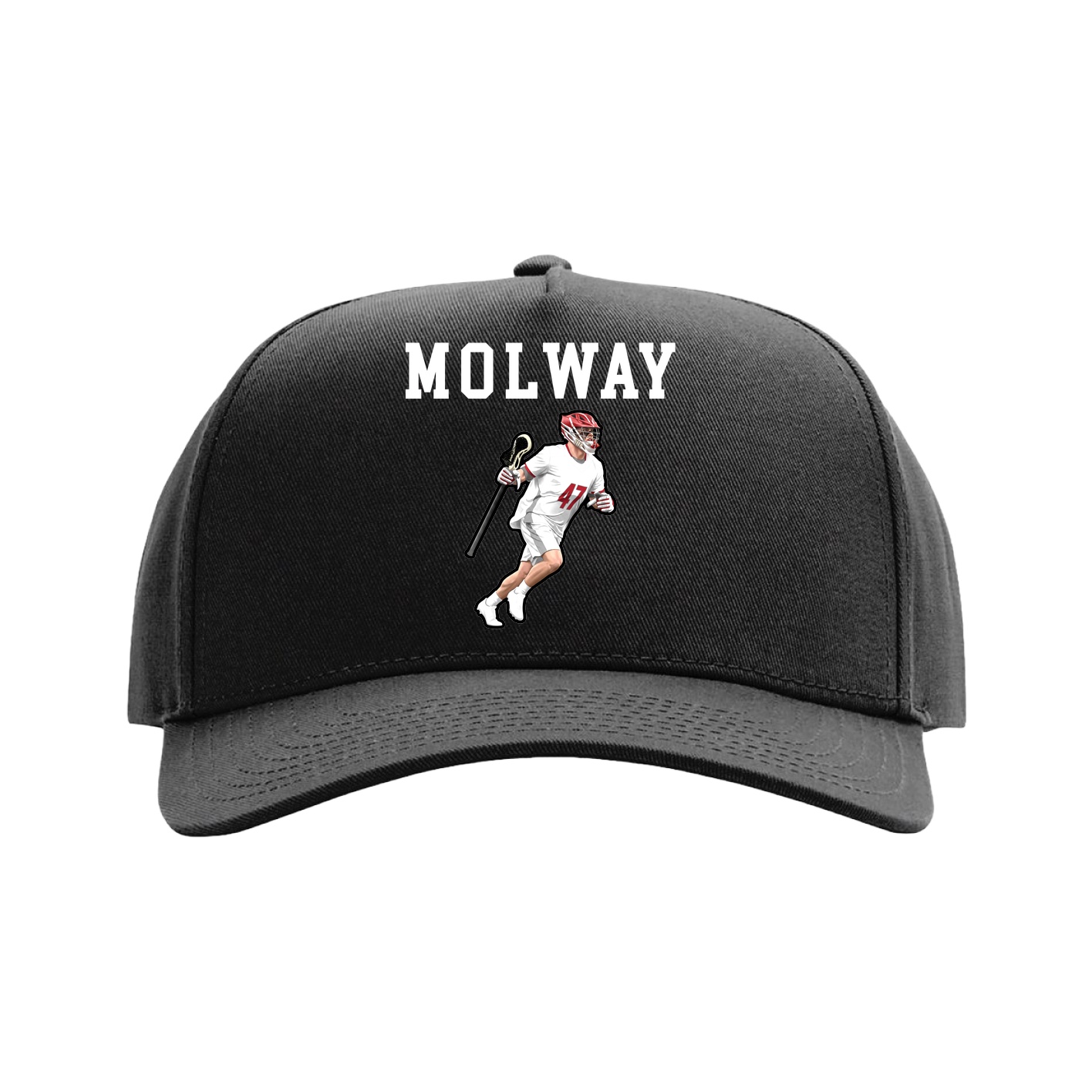 Full Fabric Five-Panel Champ Cap — Shirsey in Black