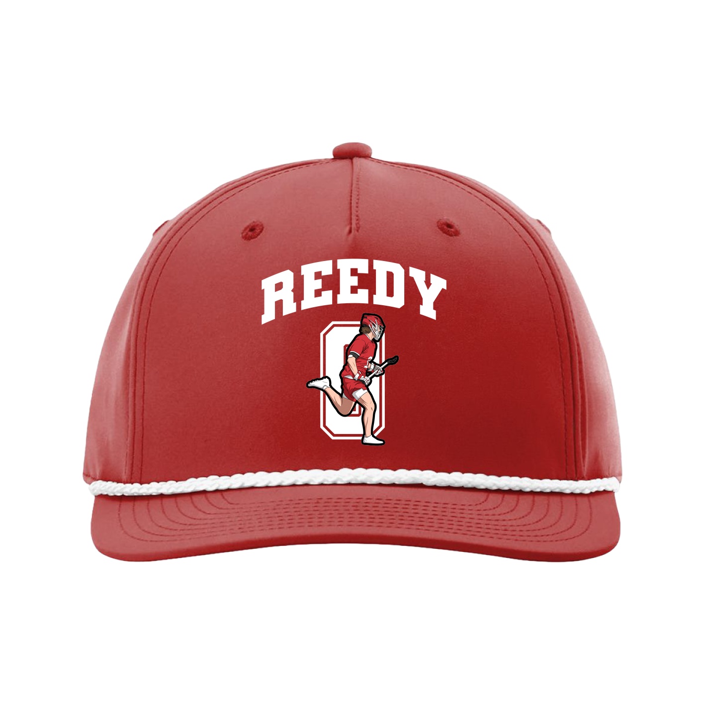 Five-Panel Classic Rope Cap — Number in Red