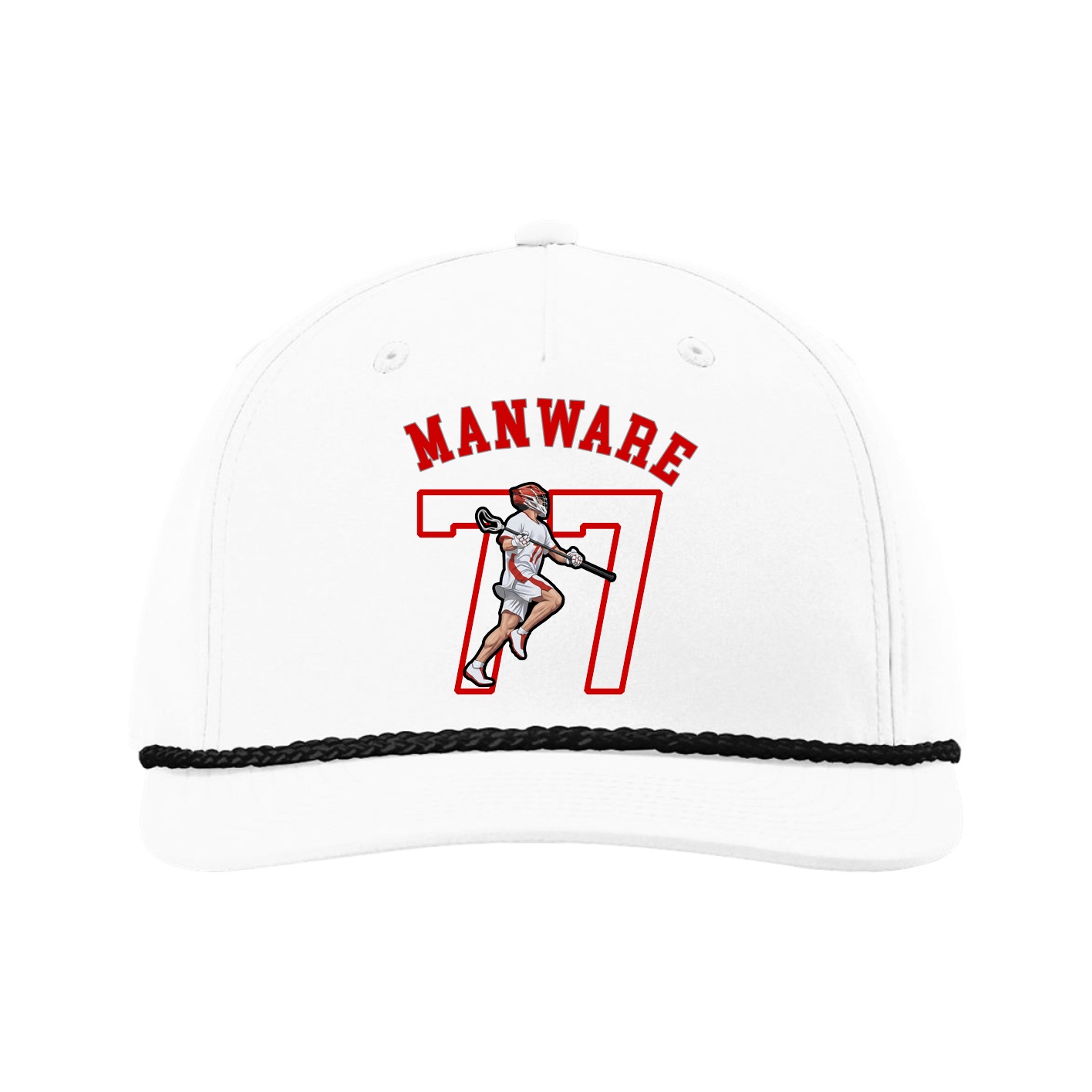 Five-Panel Classic Rope Cap — Shirsey Arch in White