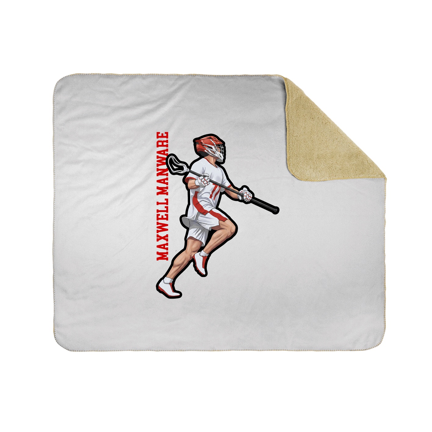 Throw Blanket — Name Vertical in White