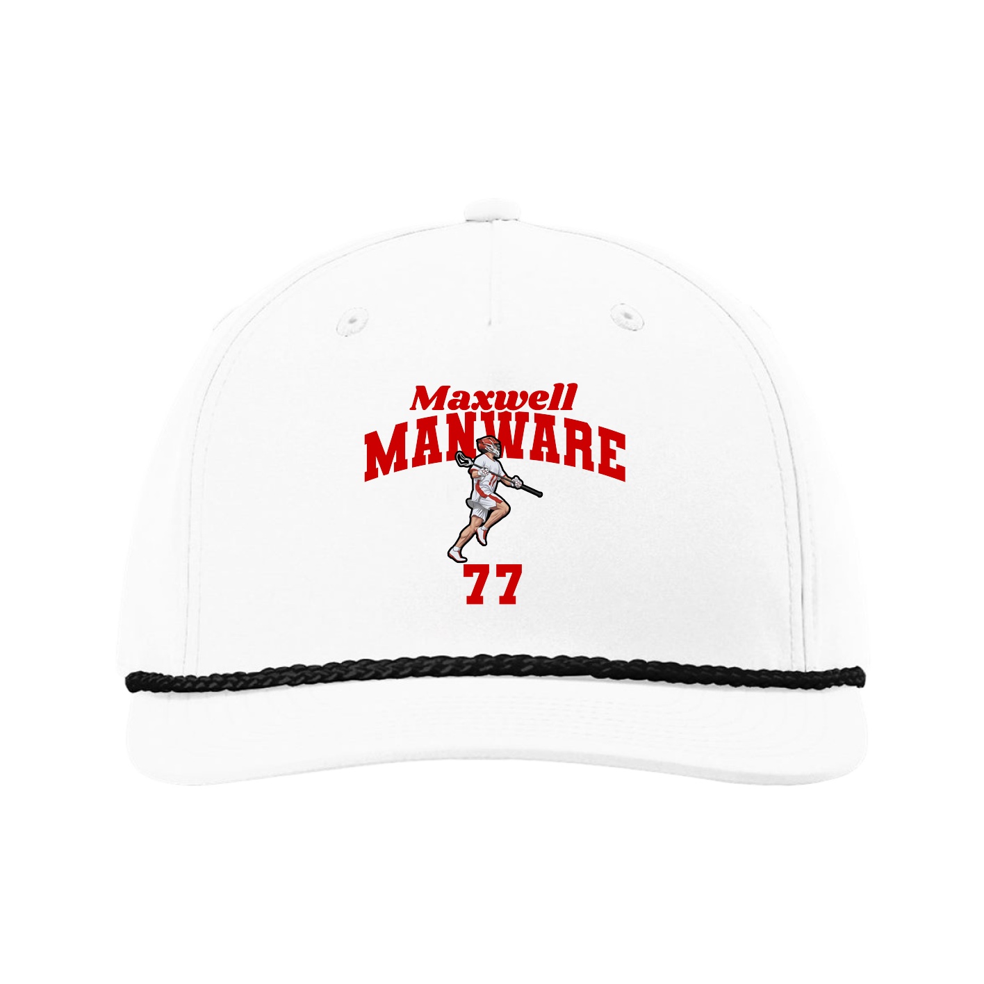 Five-Panel Classic Rope Cap — Signature Arch in White