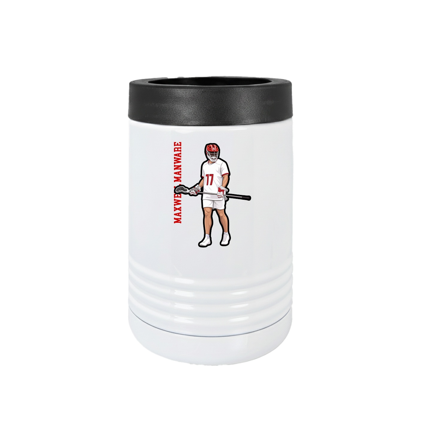 Beverage Holder — Name Vertical in White
