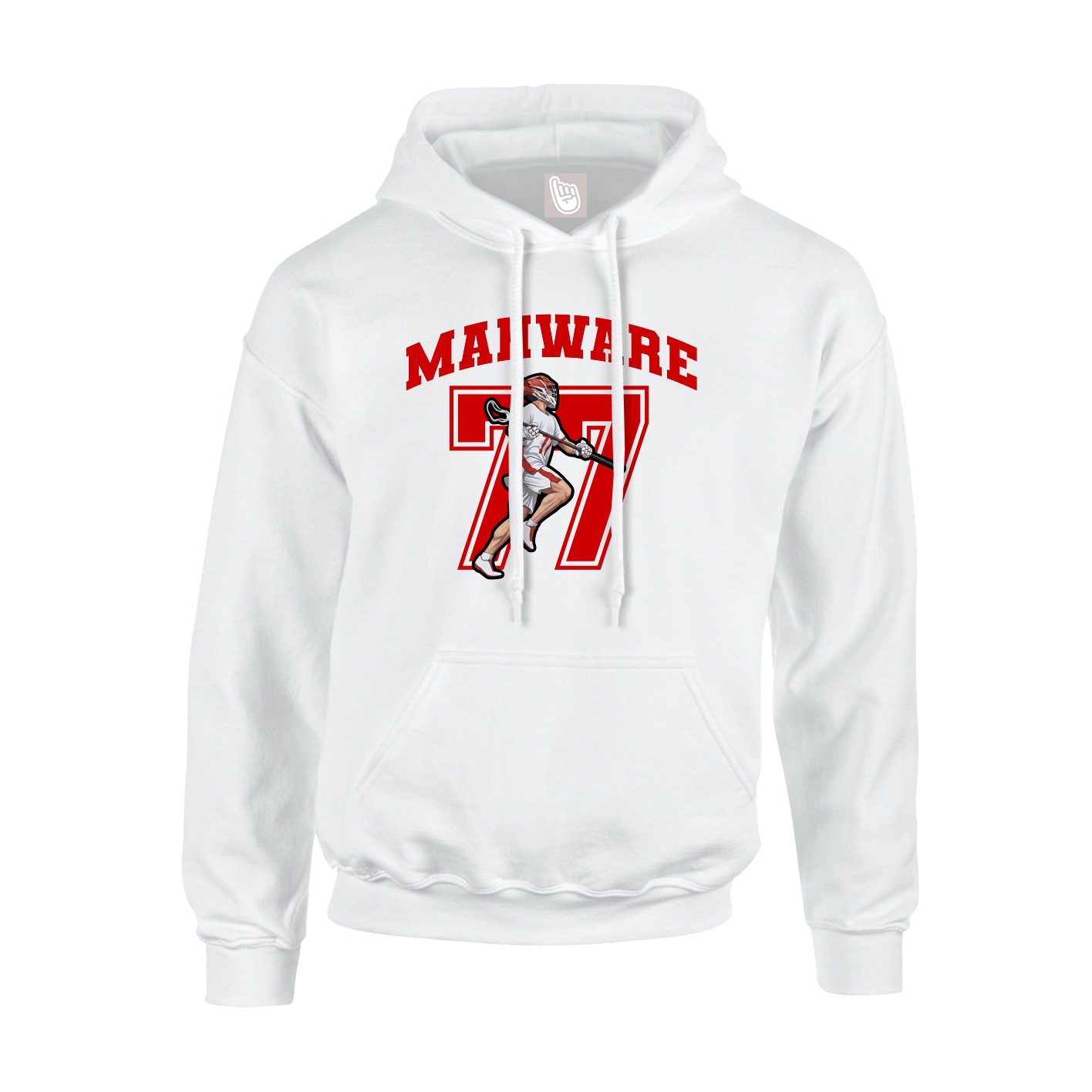 Youth Hoodie — Number in White