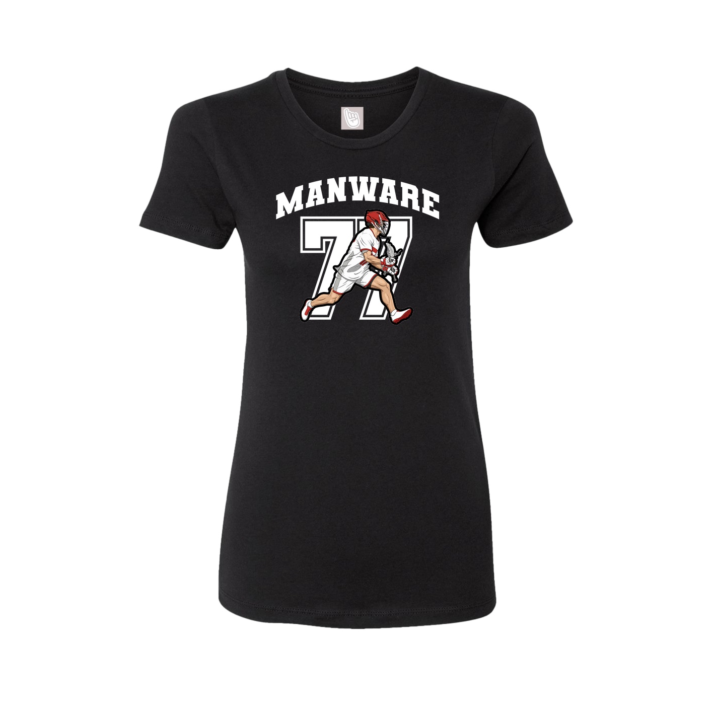 Fitted Women's Tee — Number in Black