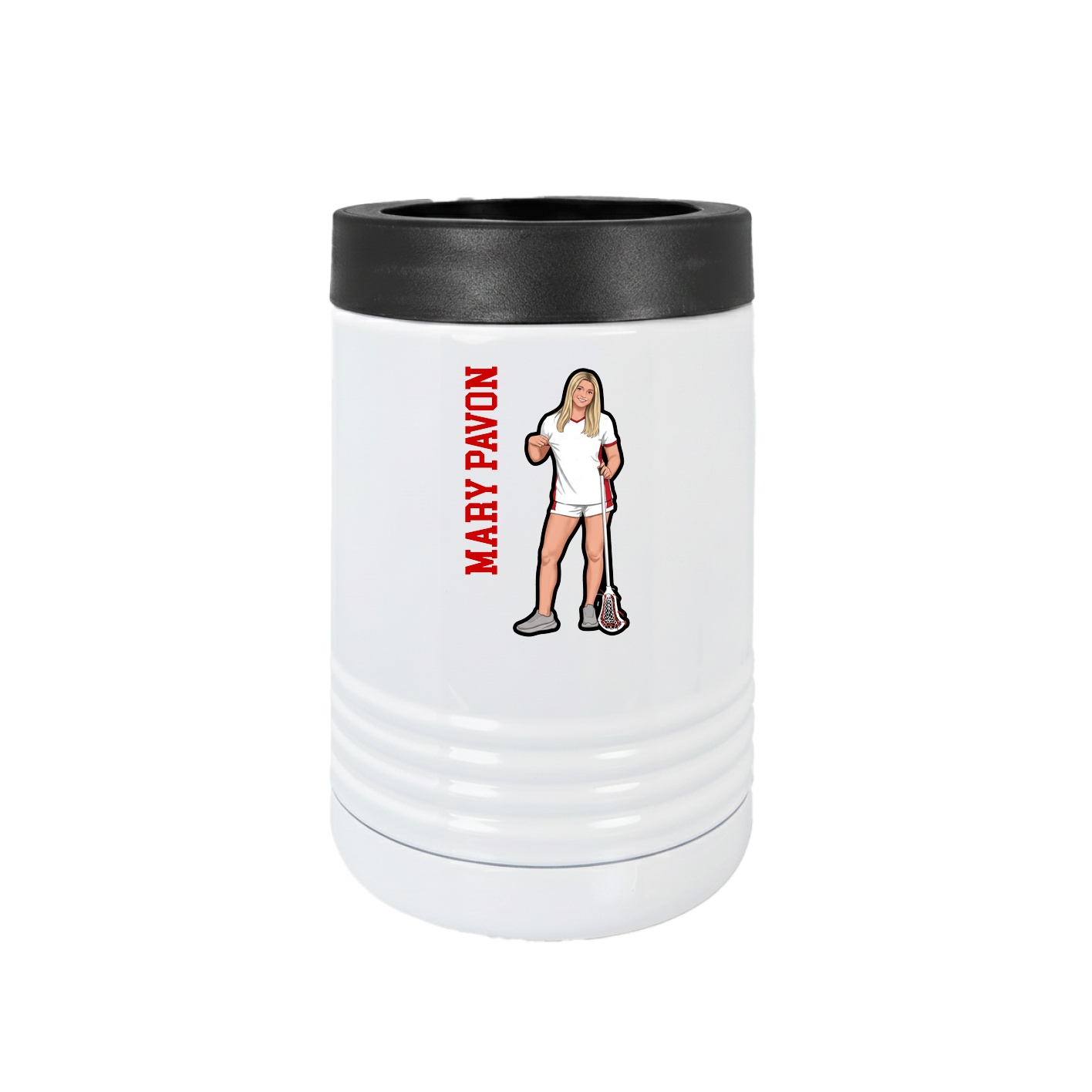 Beverage Holder — Name Vertical in White