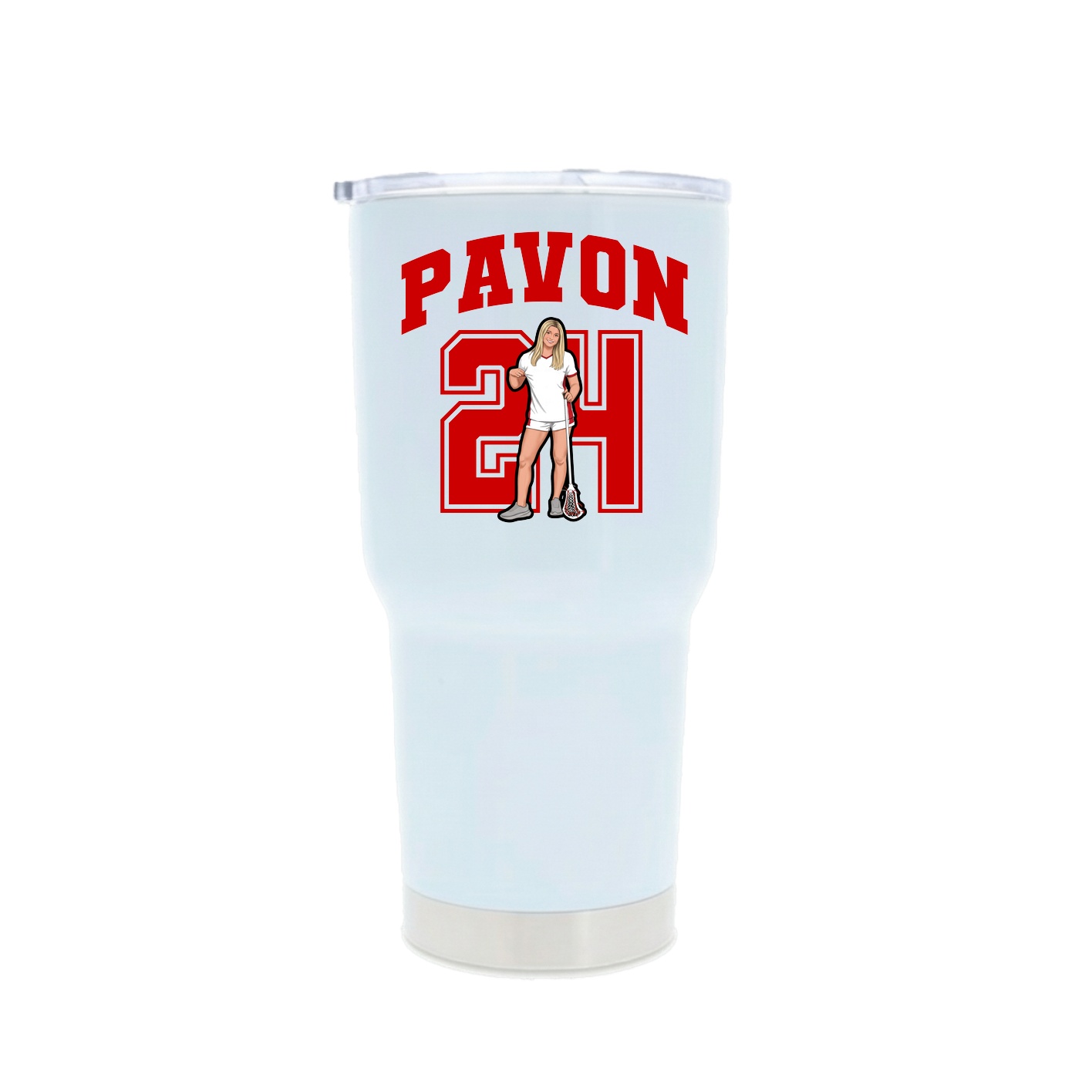 30oz Stainless Steel Tumbler — Number in White