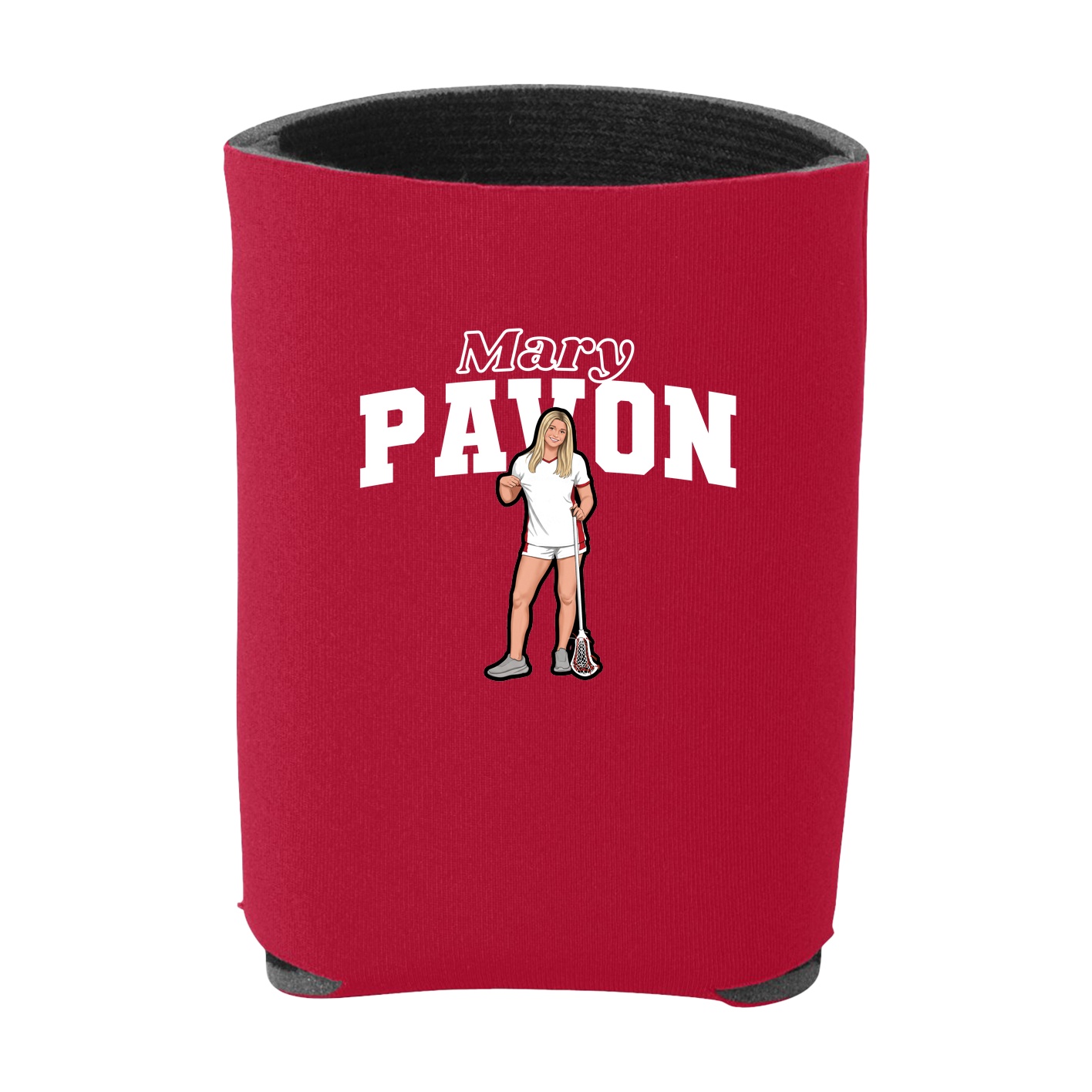 Can Holder — Name Arch in Red