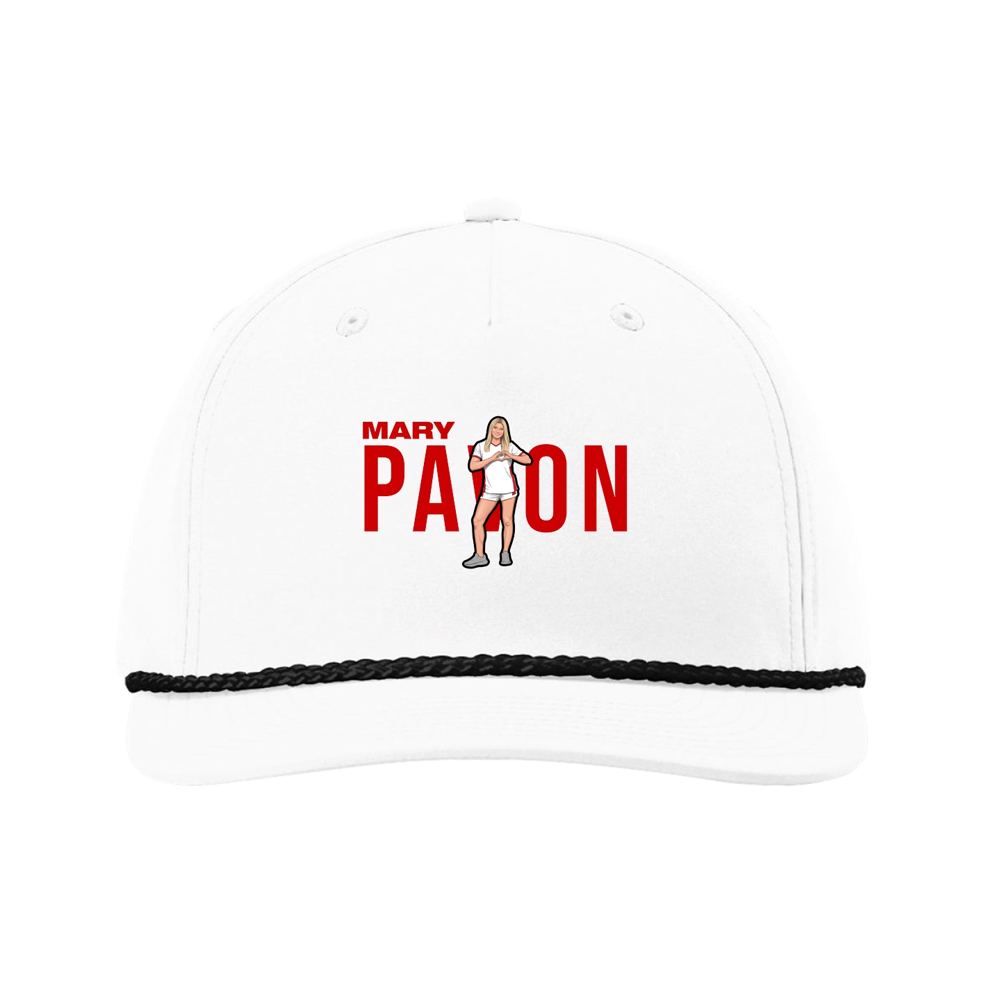 Five-Panel Classic Rope Cap — Player Name in White