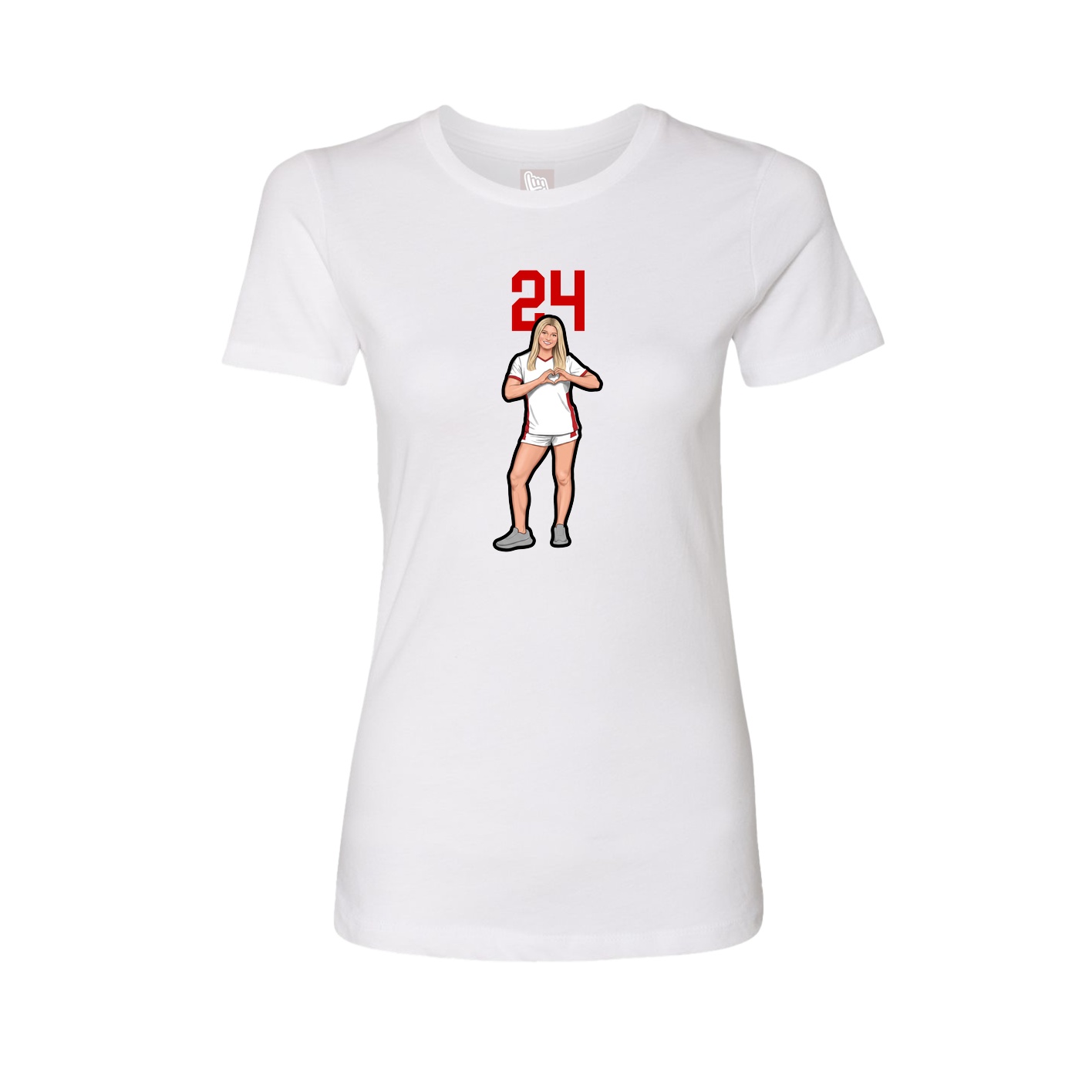Fitted Women's Tee — Number Top in White