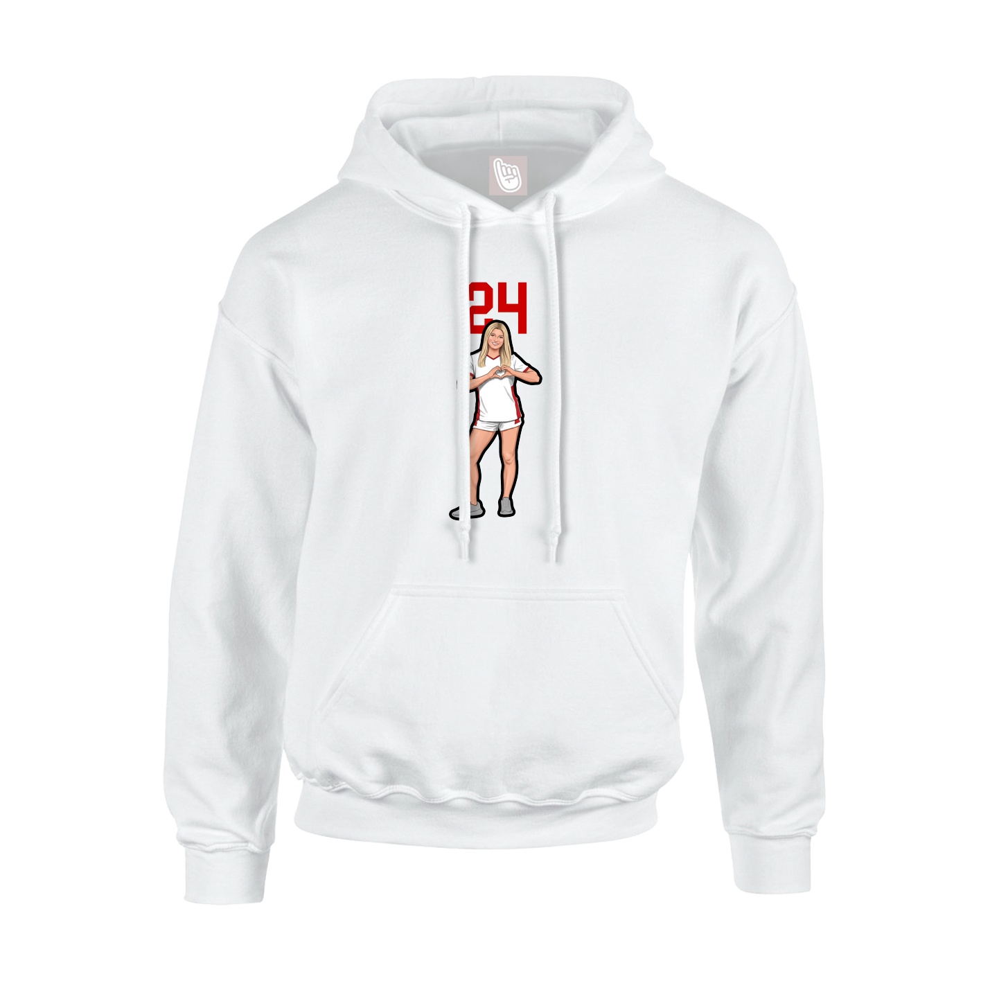 Hoodie — Number Top in White