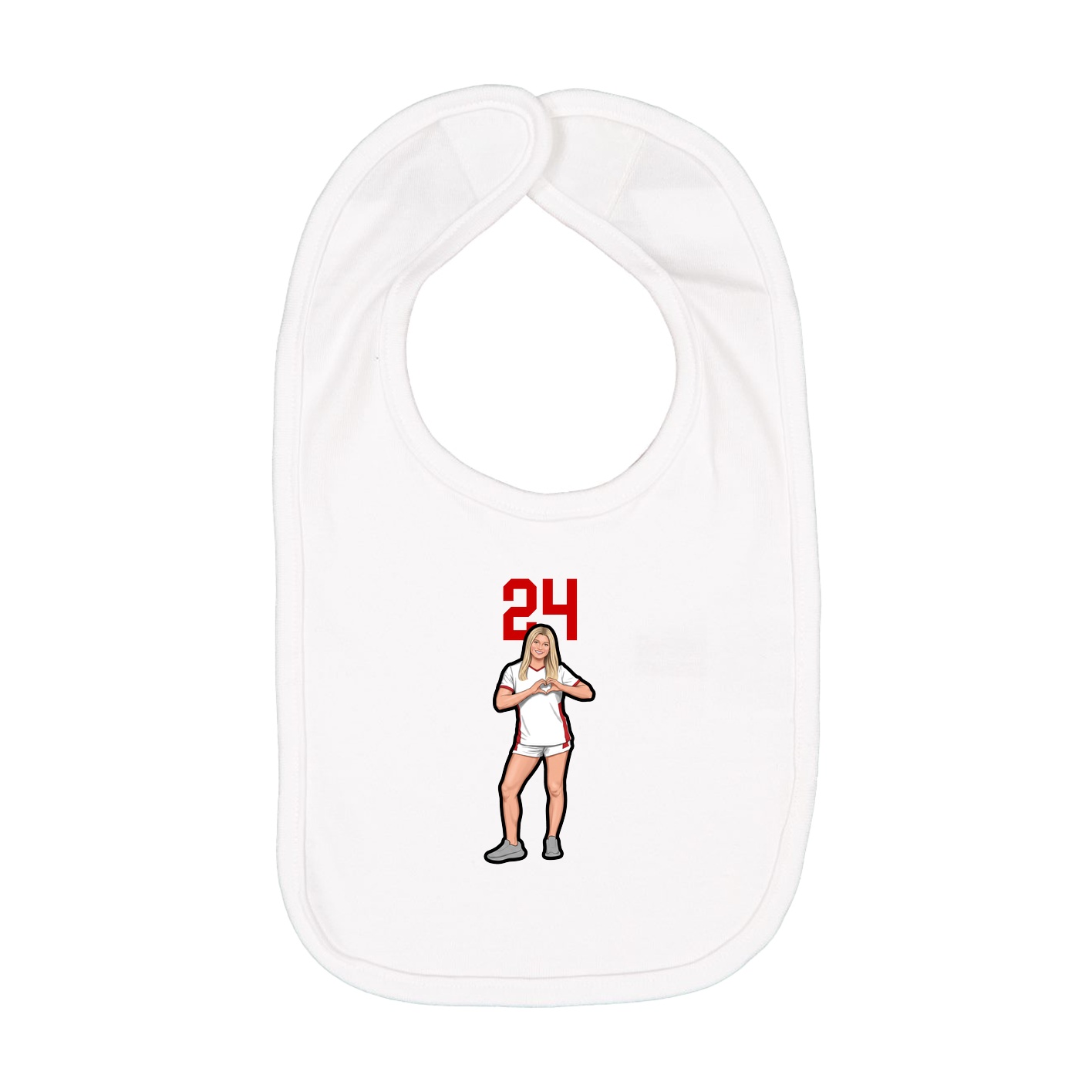 Infant Bib — Number Top in White