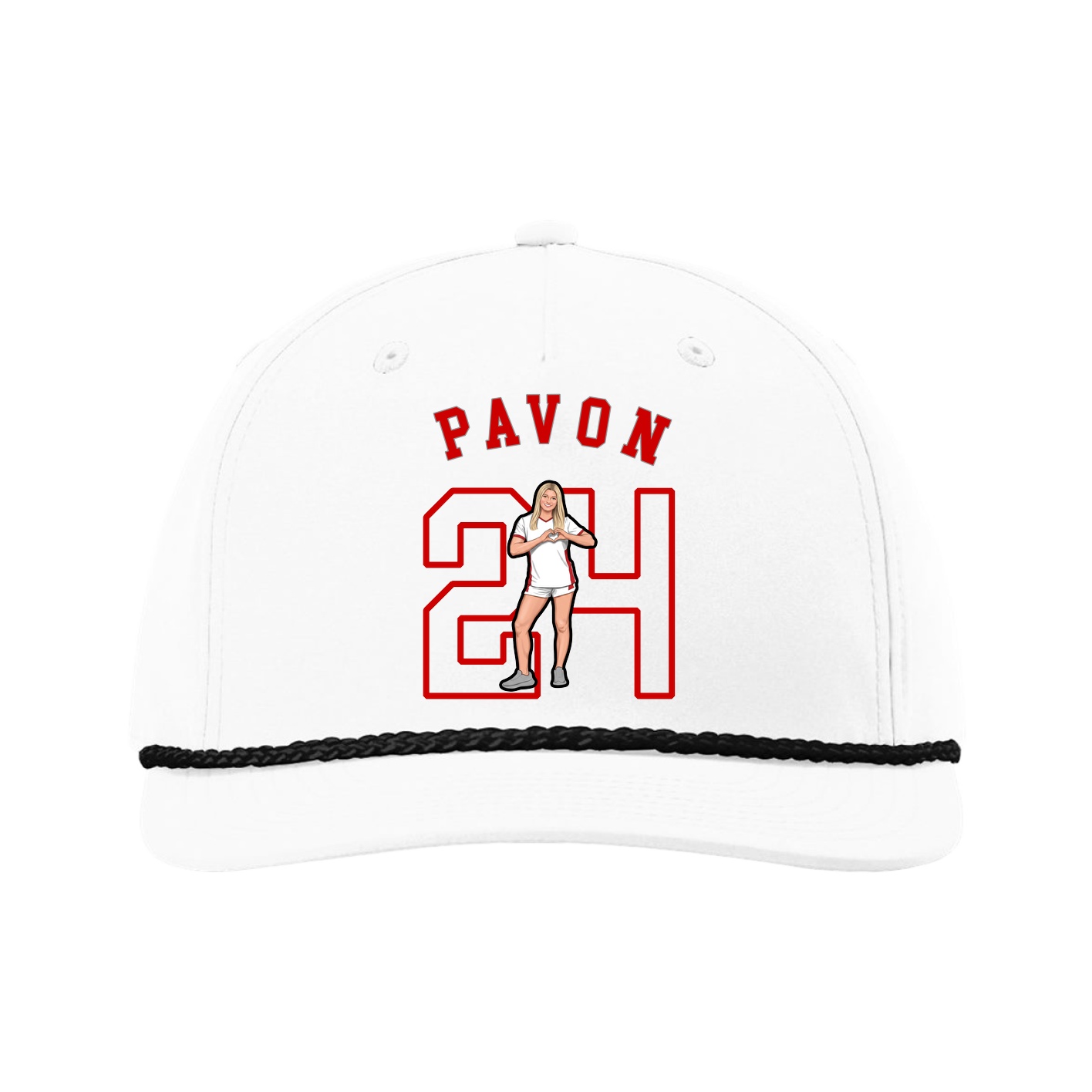 Five-Panel Classic Rope Cap — Shirsey Arch in White