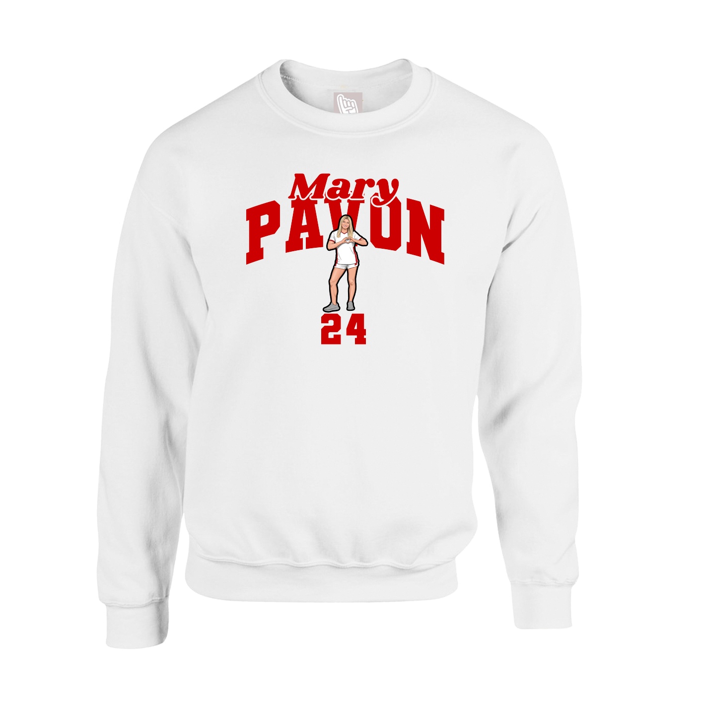 Fleece Crew — Signature Arch in White