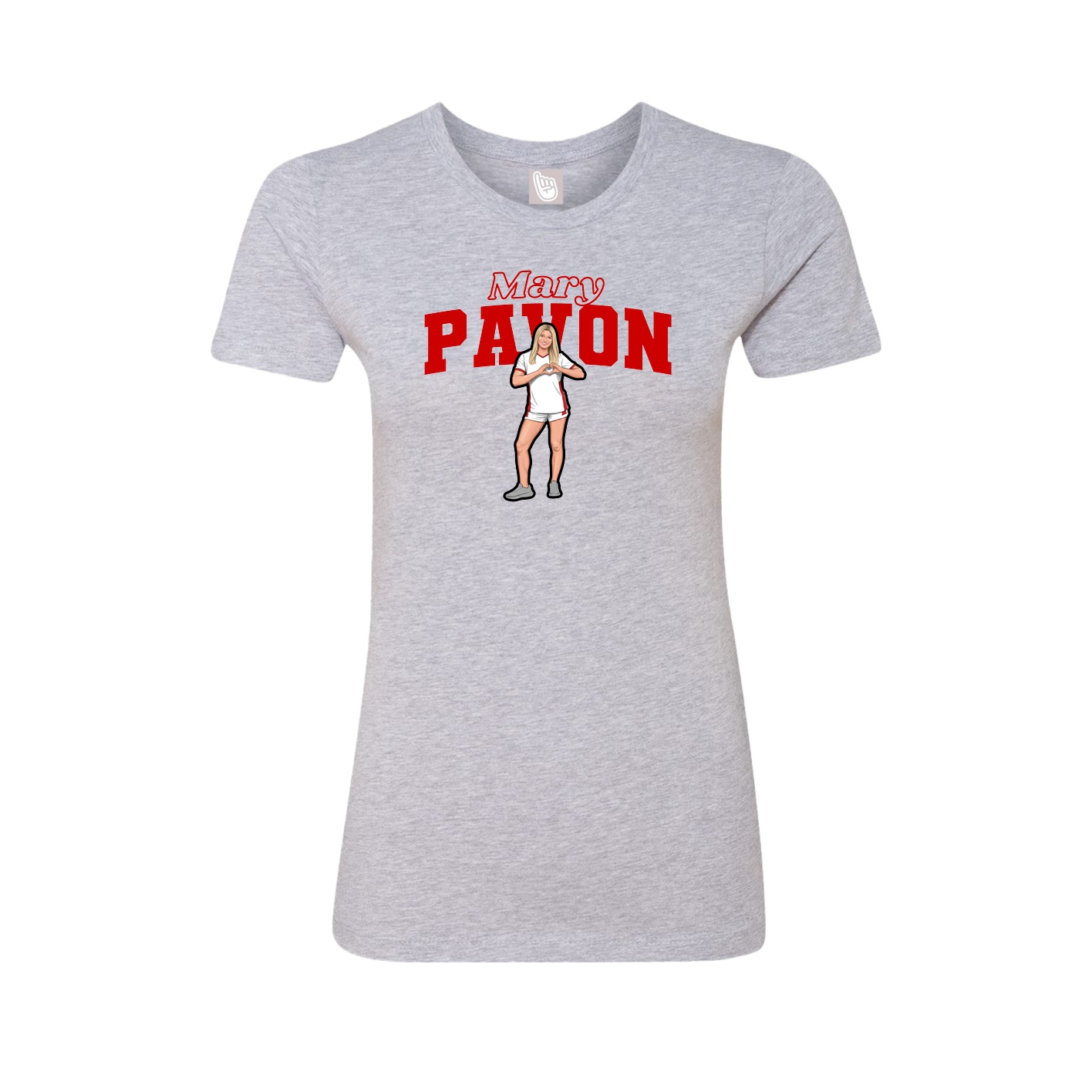 Fitted Women's Tee — Name Arch in Grey
