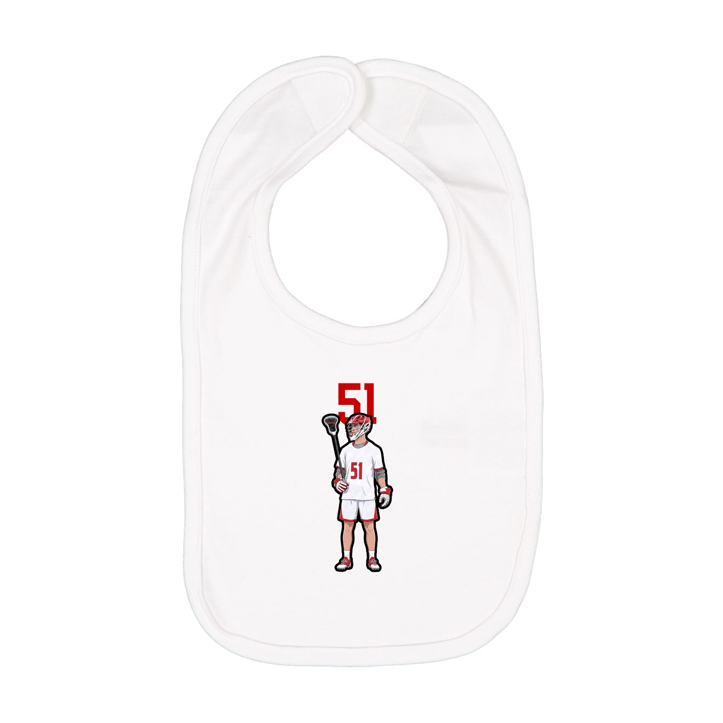 Infant Bib — Number Top in White