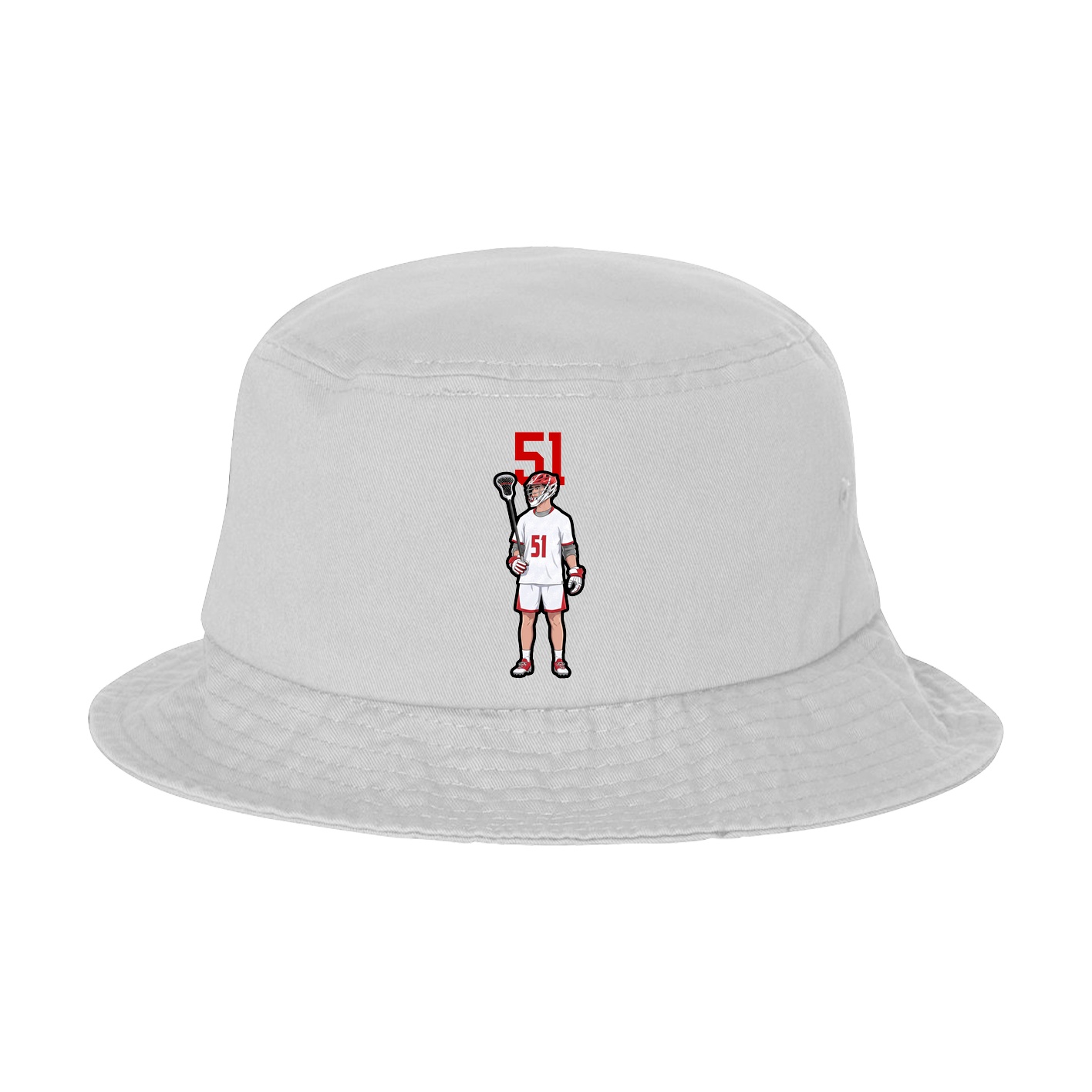 Bucket Cap — Number Top in White