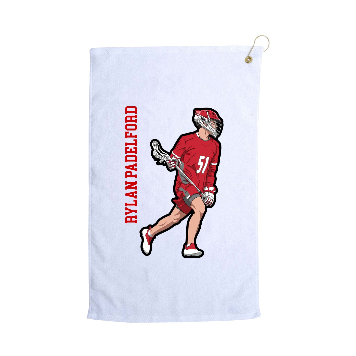 Golf Towel — Name Vertical in White