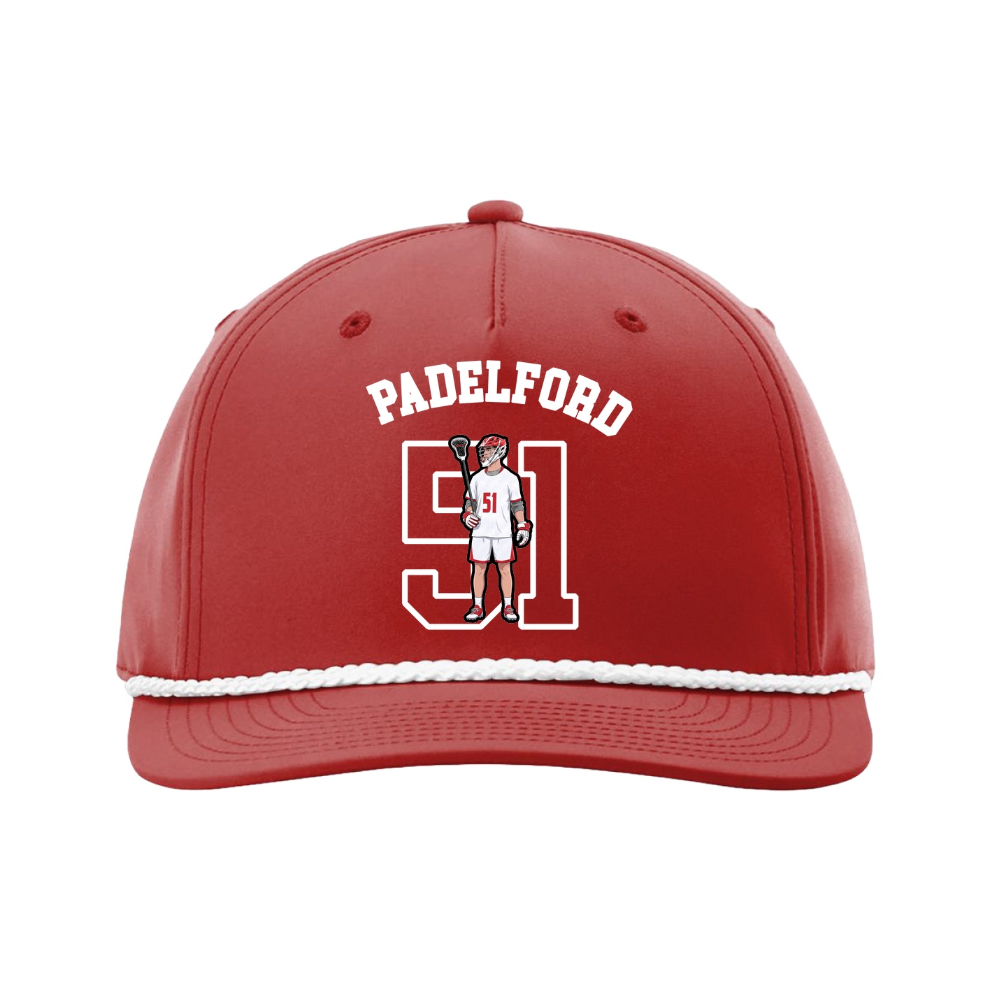 Five-Panel Classic Rope Cap — Shirsey Arch in Red
