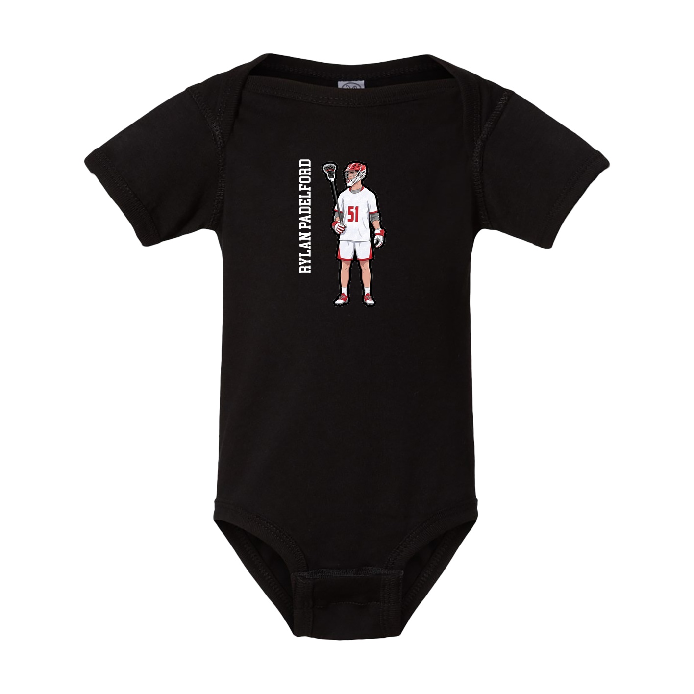 Baby Onesie — Name Vertical in Black